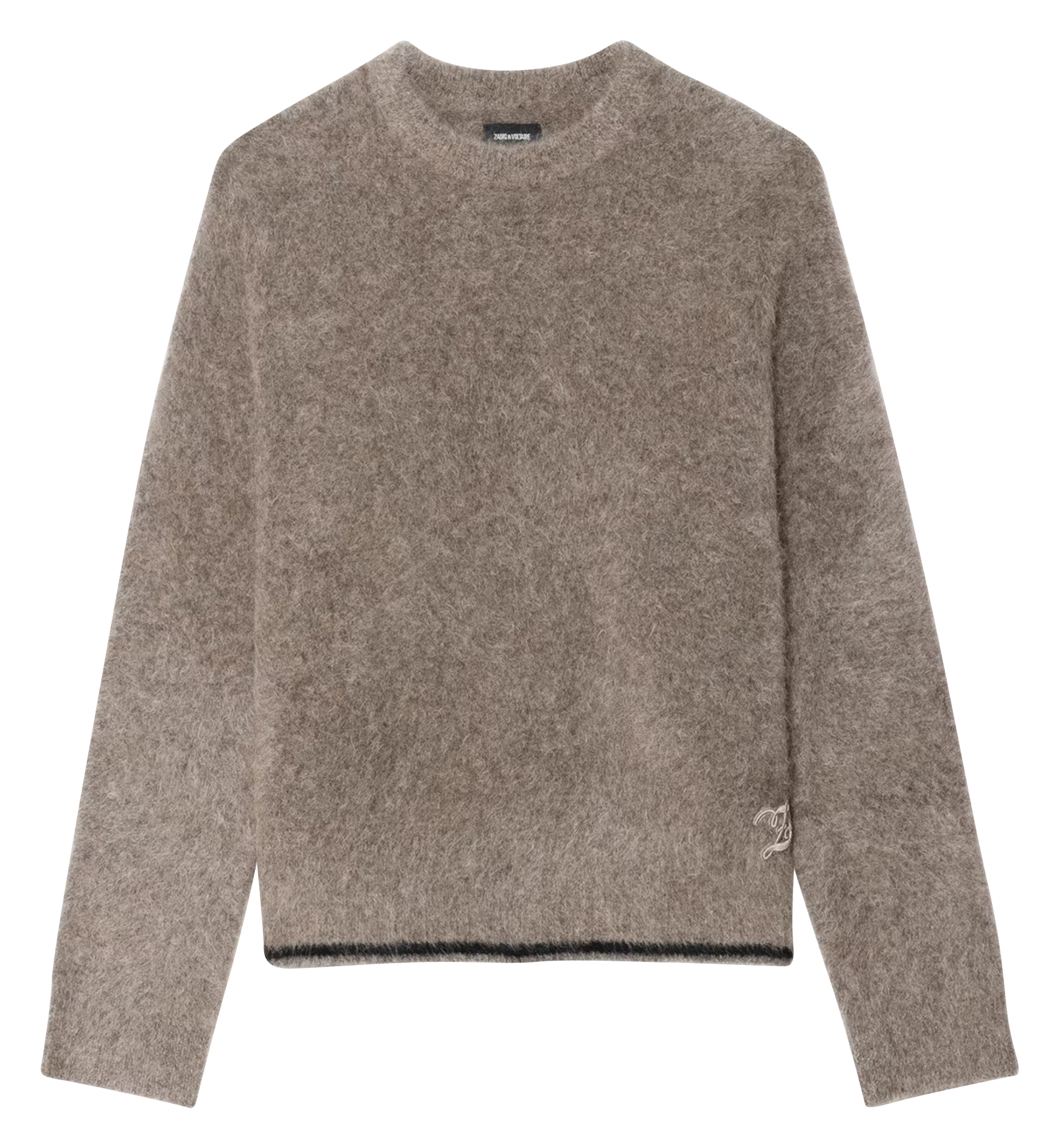 Pull droit col rond en mohair mélangé markuz ZADIG&VOLTAIRE Beige