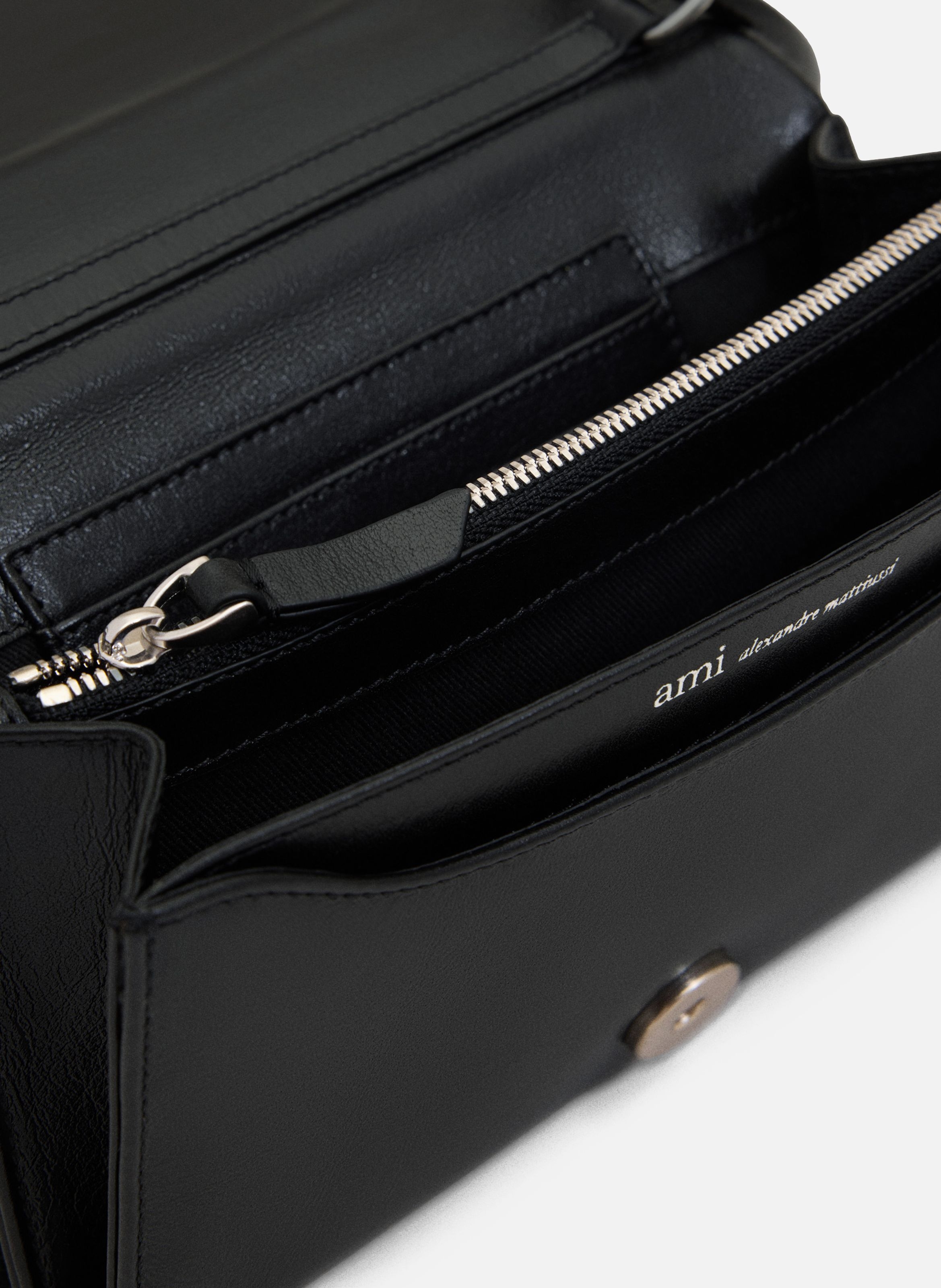 Portefeuille Bandoullière Voulez-Vous unisexe AMI PARIS Noir