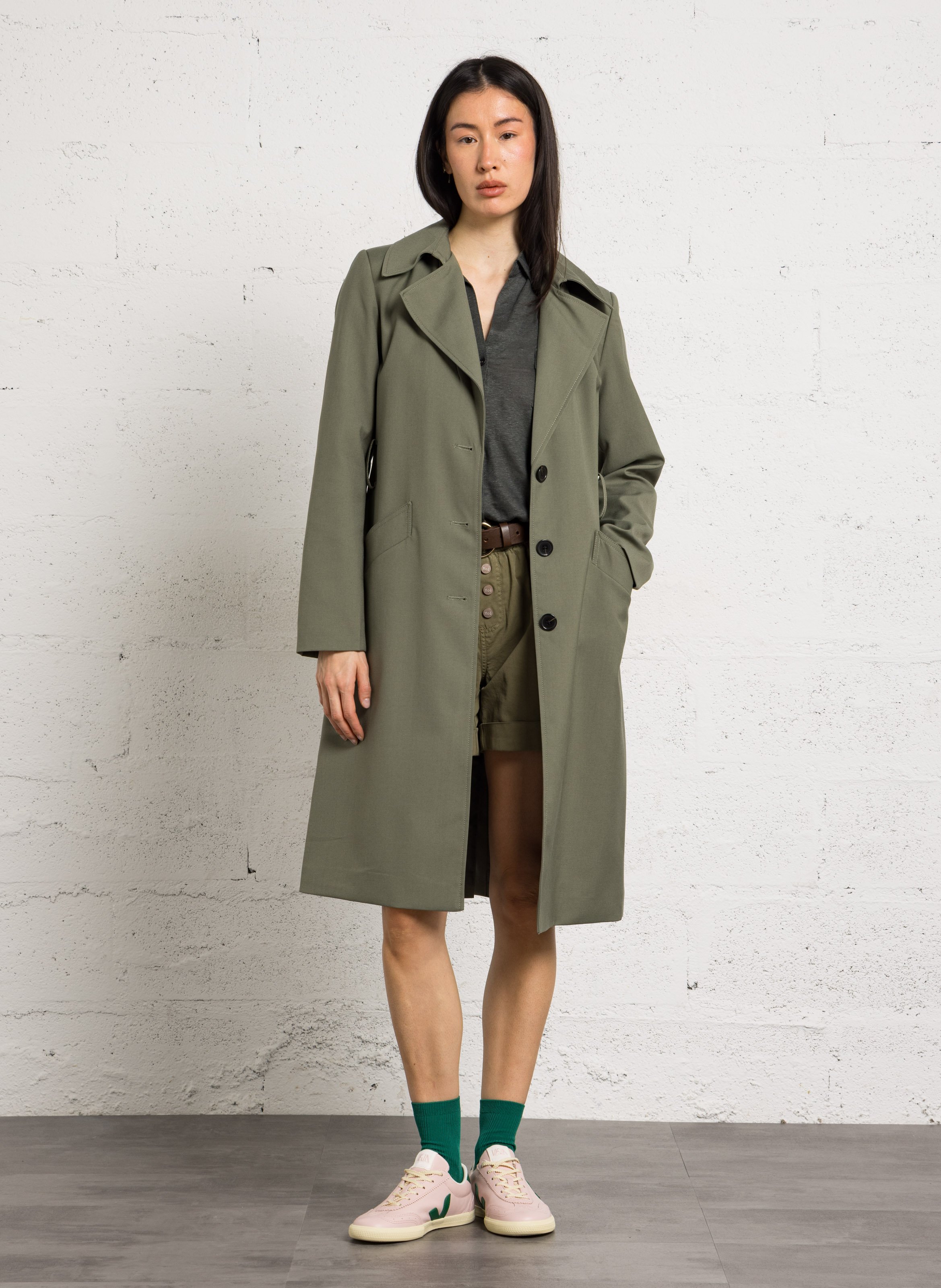 Trench col tailleur ryo MAISON 123 Vert