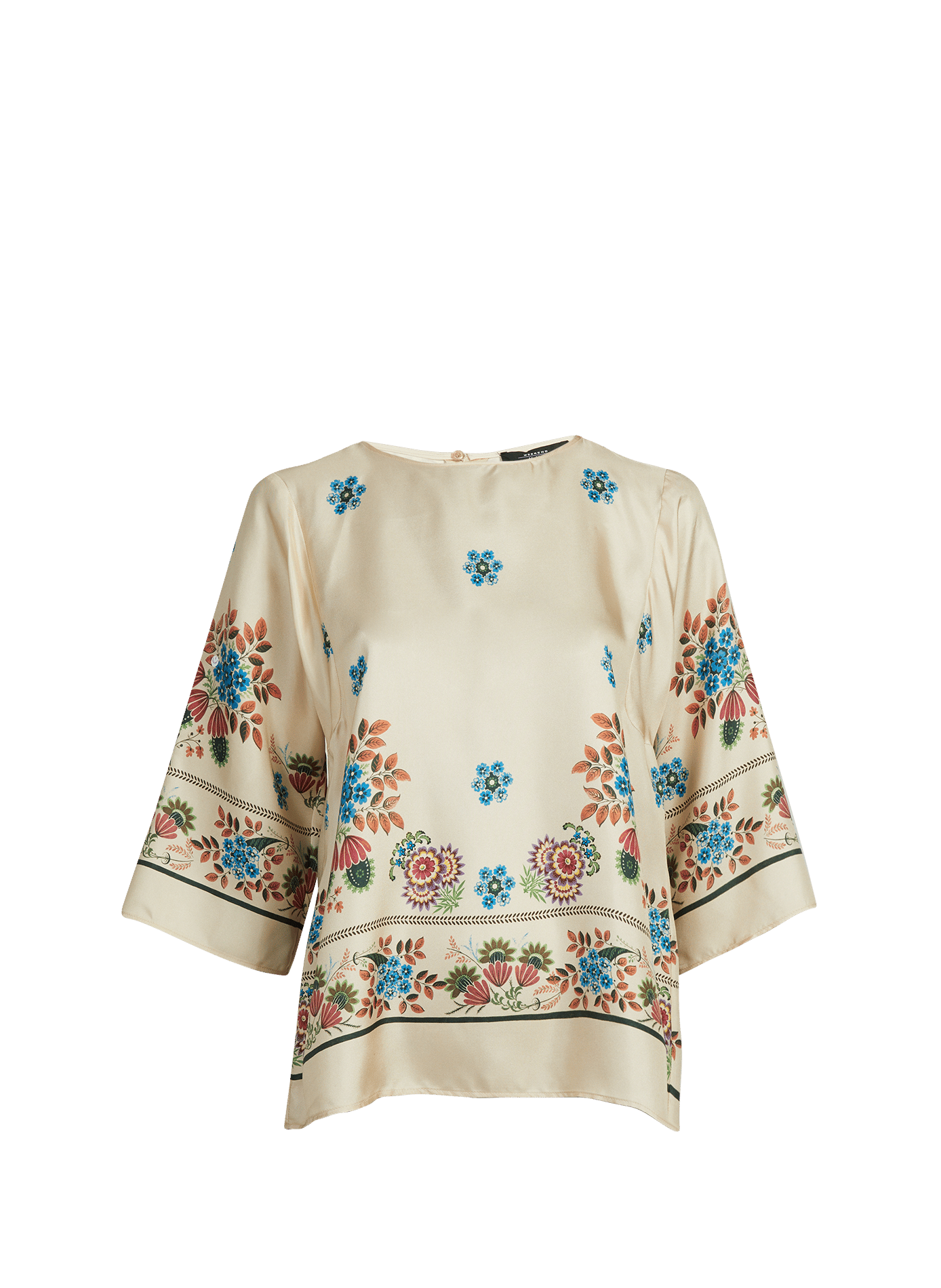 Chemise fleurie col rond en soie MAX MARA WEEK END Multicolore