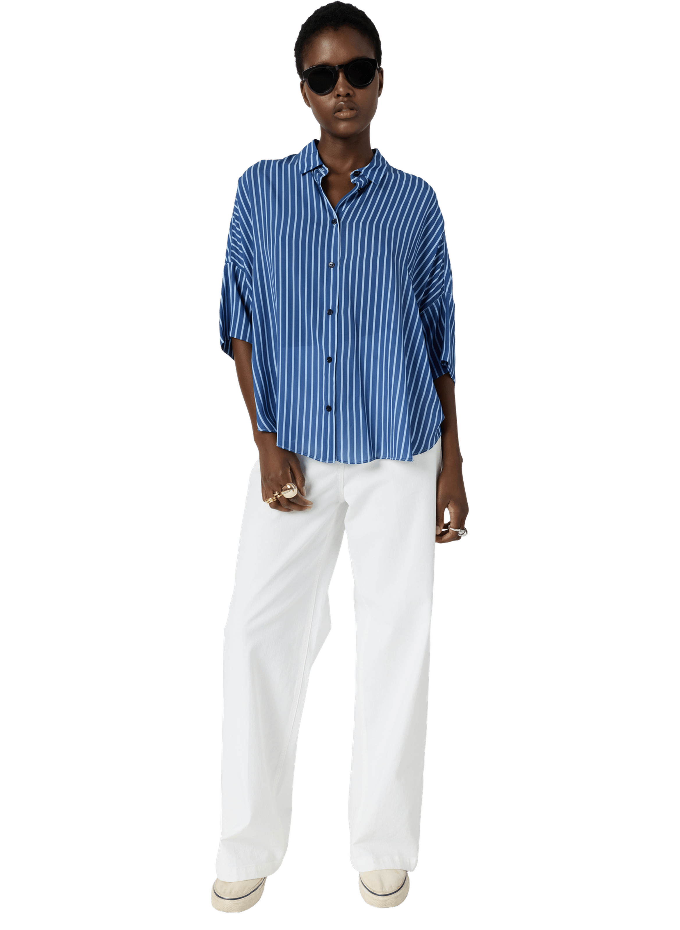 Chemise oversize fluide à rayures - crissy GERARD DAREL Bleu