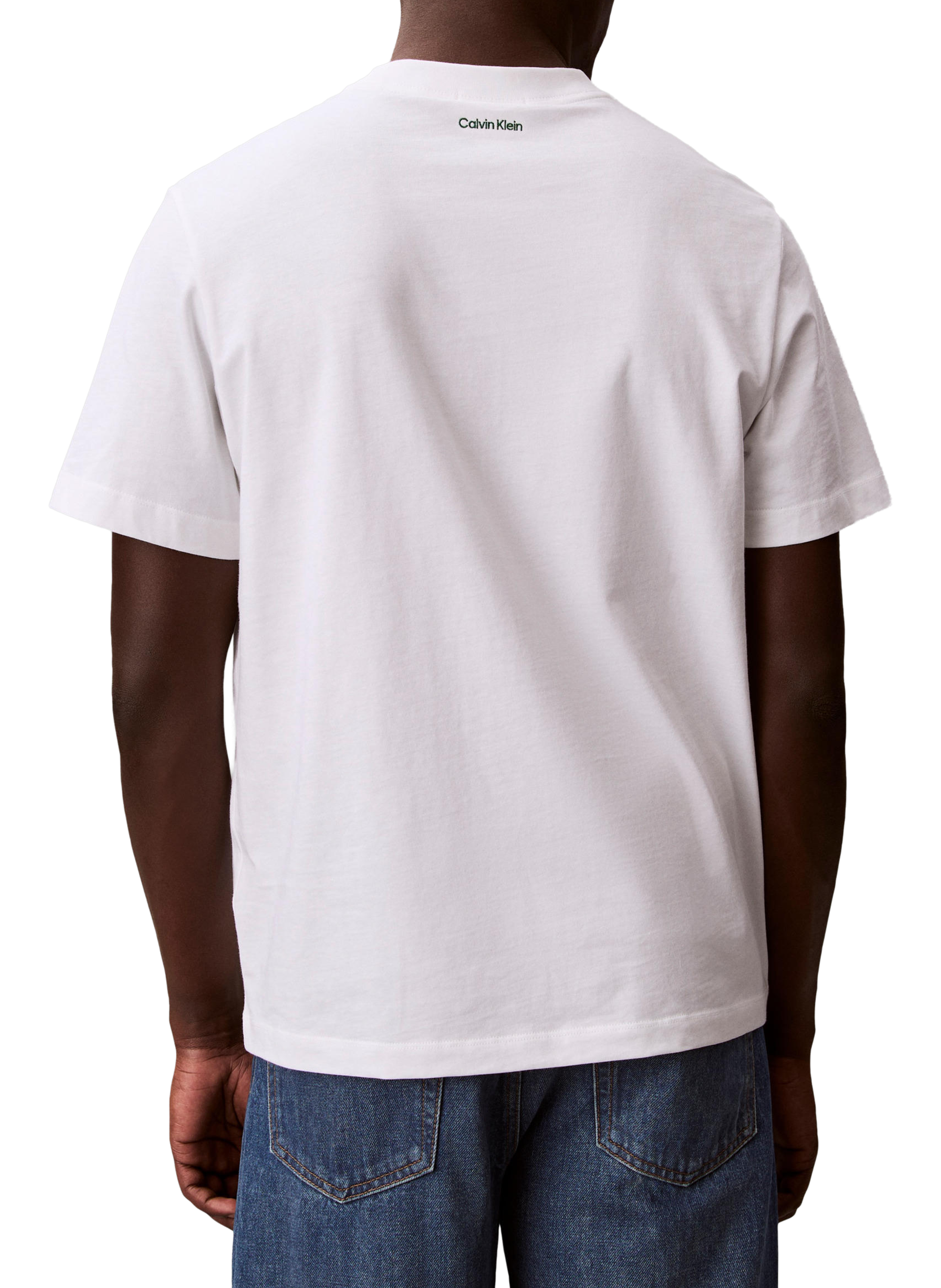 T-shirt droite à logo en coton CALVIN KLEIN Blanc