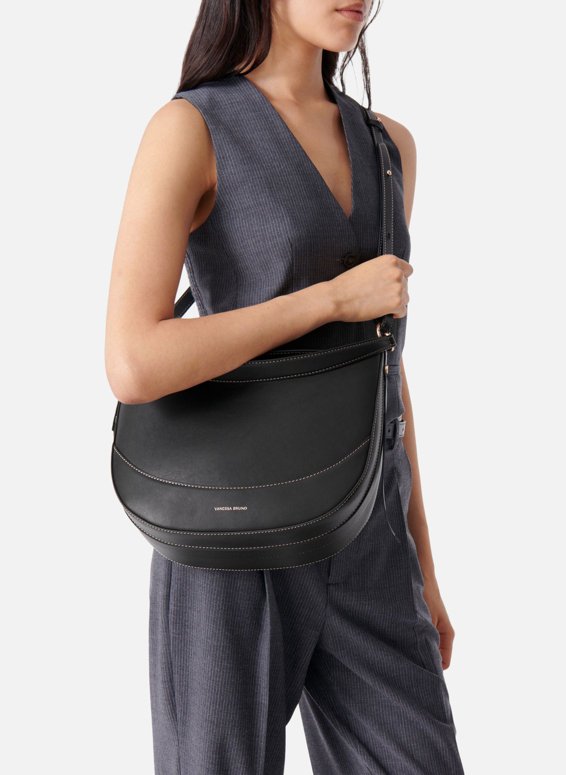 Grand sac daily en cuir VANESSA BRUNO Noir