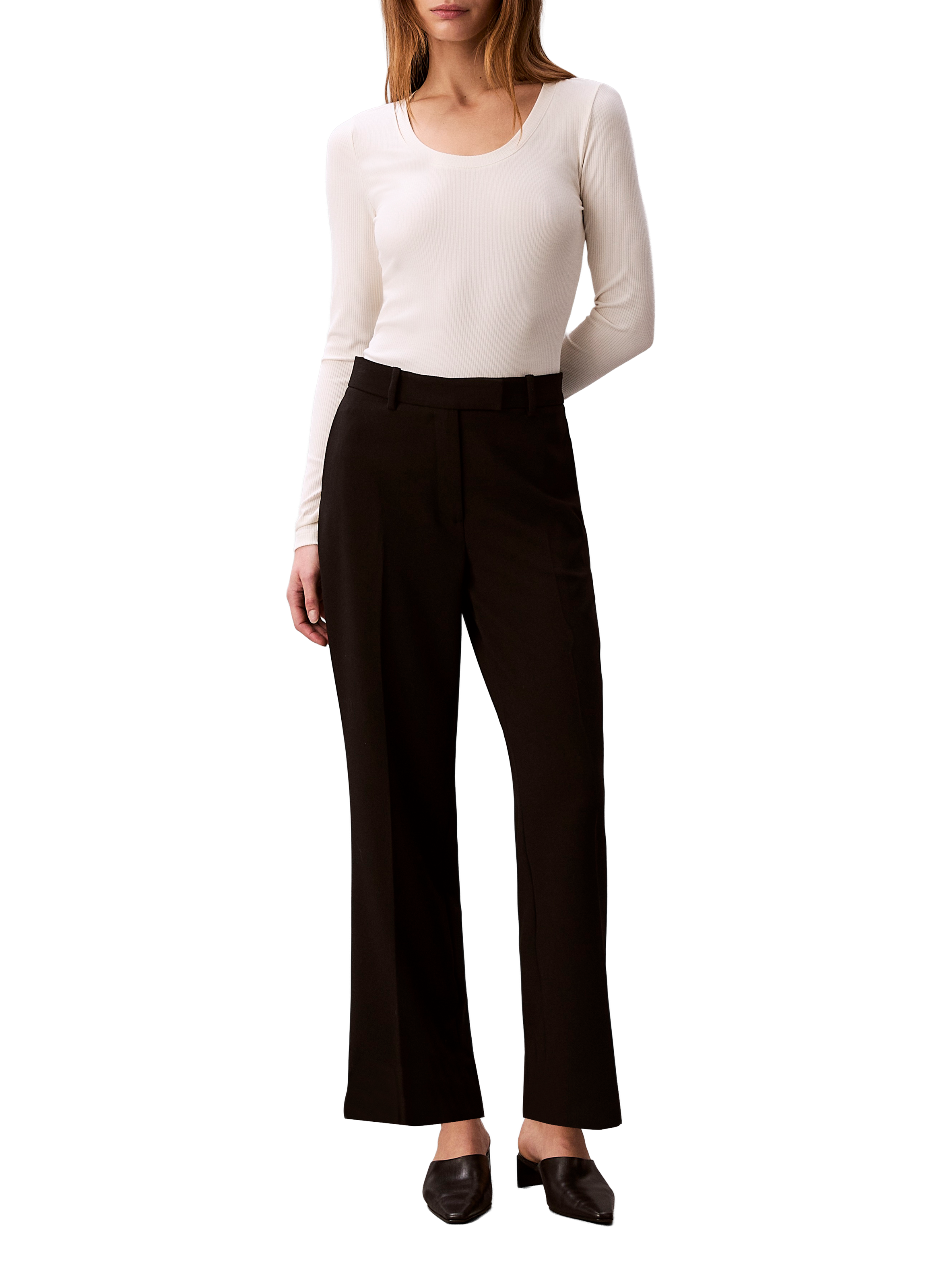 Straight pants with mid-rise waist CALVIN KLEIN Black