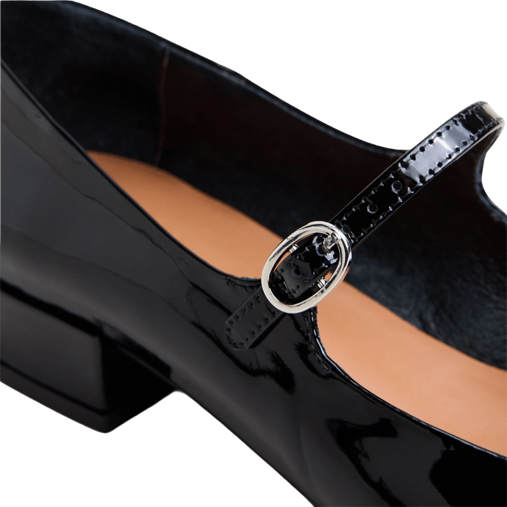 Babies en cuir verni desance JONAK Noir