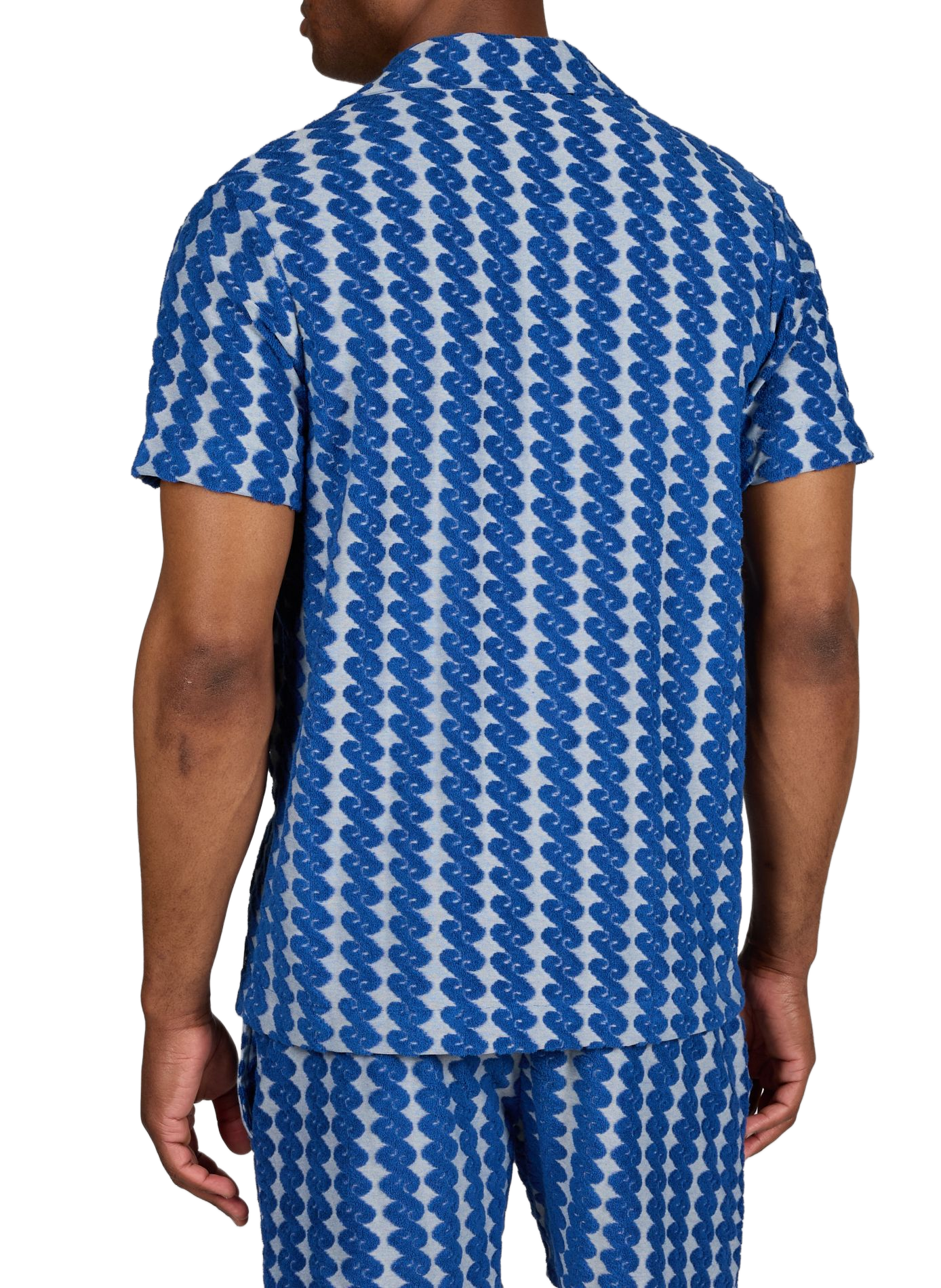 Germain patterned polo in blended cotton MAISON LABICHE Blue