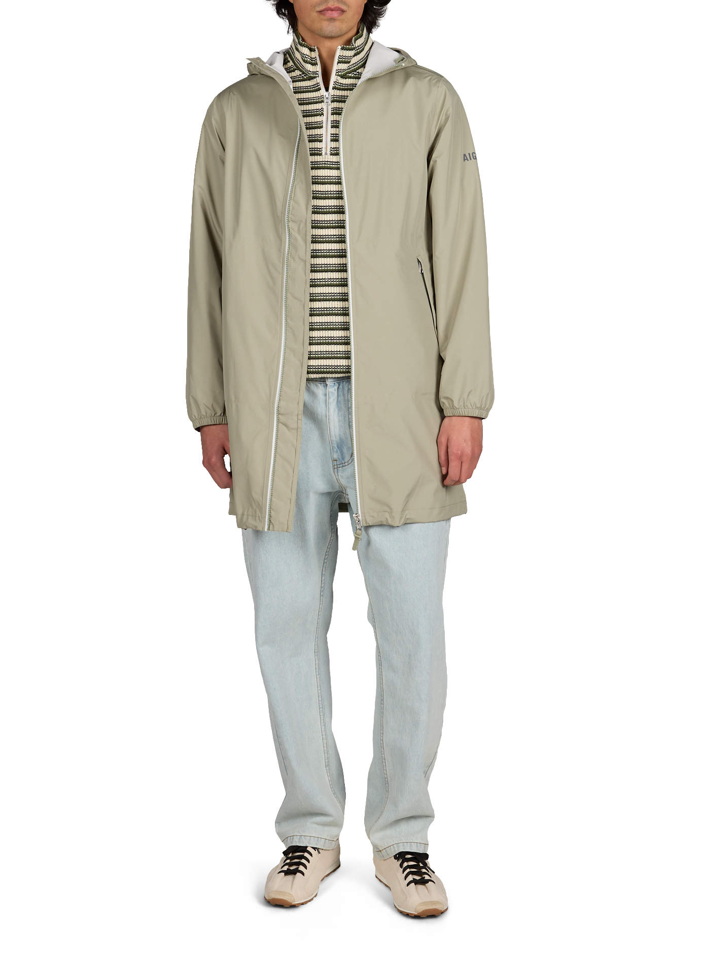 Blouson mi-long à capuche AIGLE Vert