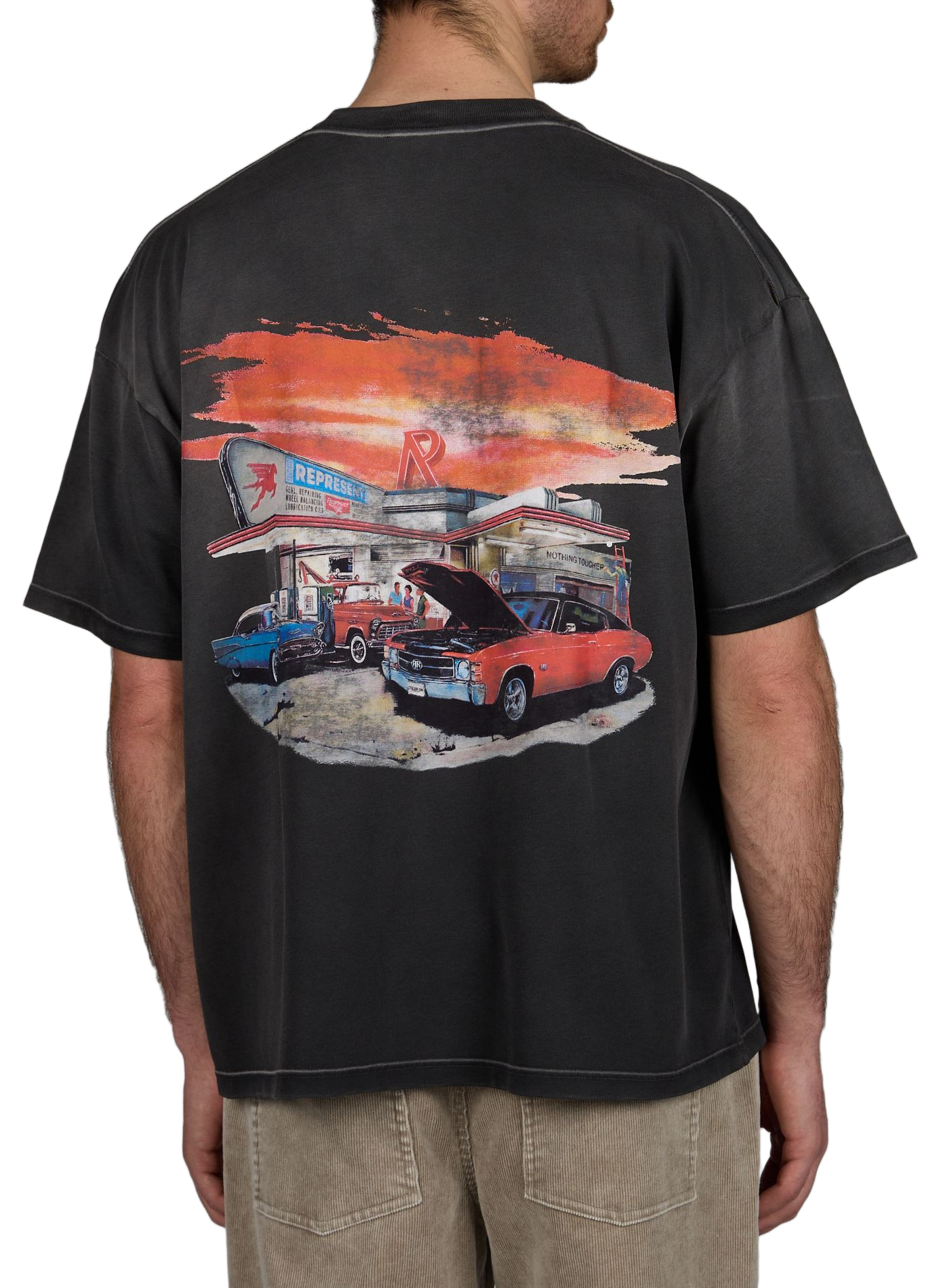 T-shirt imprimé en coton REPRESENT Gris