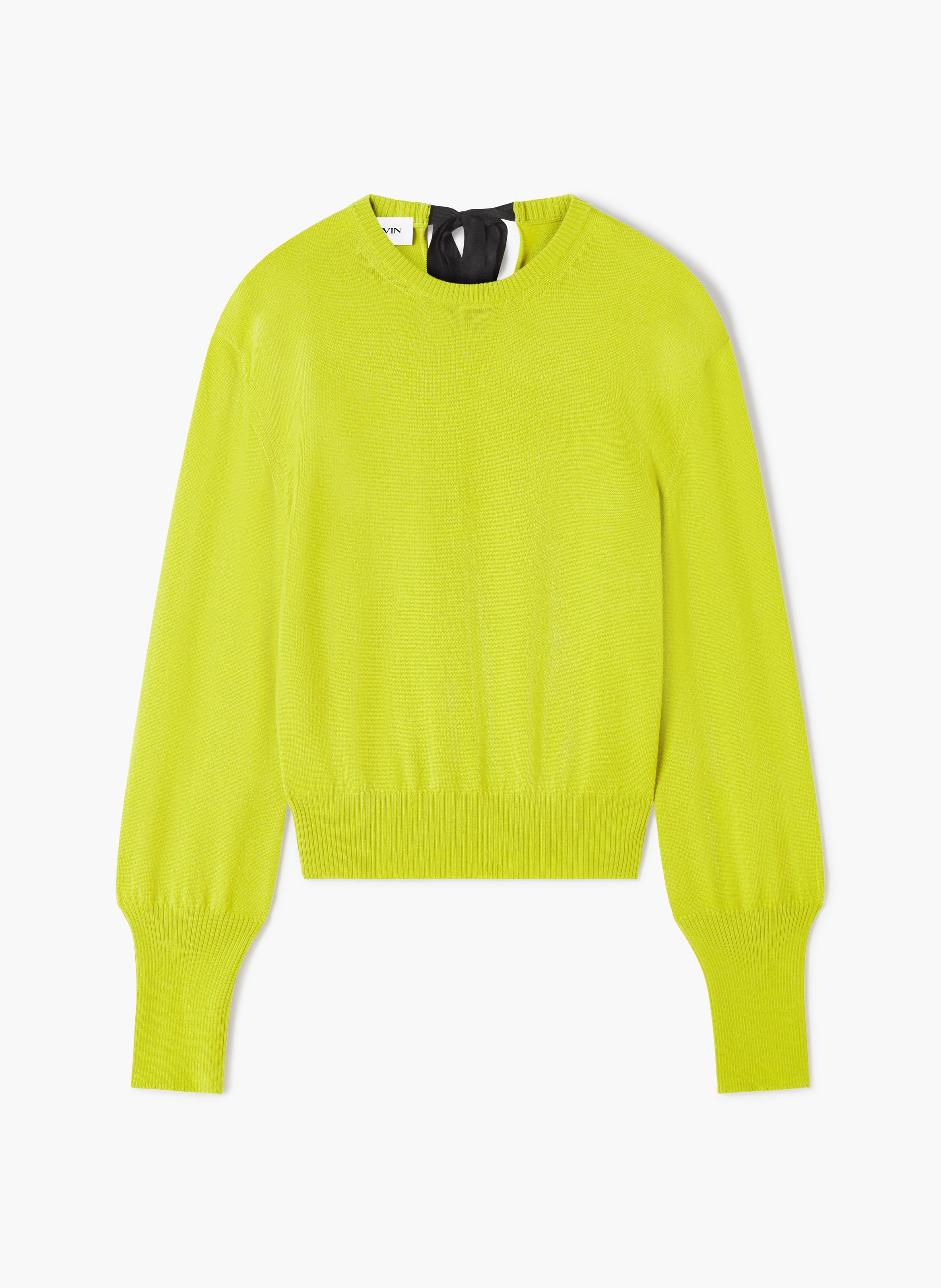 Pull détail gros grain en mérinos LANVIN Vert