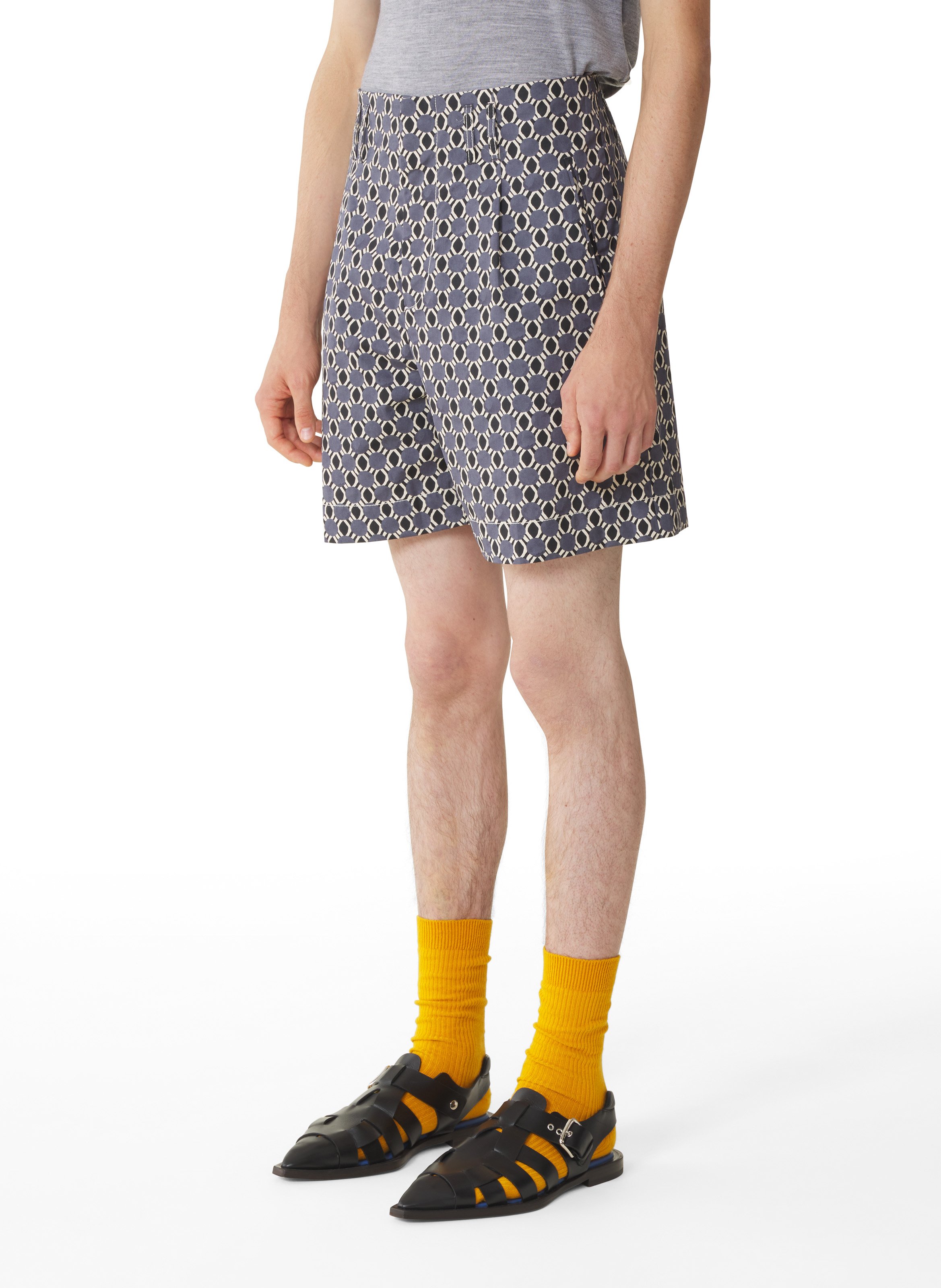 Short en coton imprimé LANVIN Noir