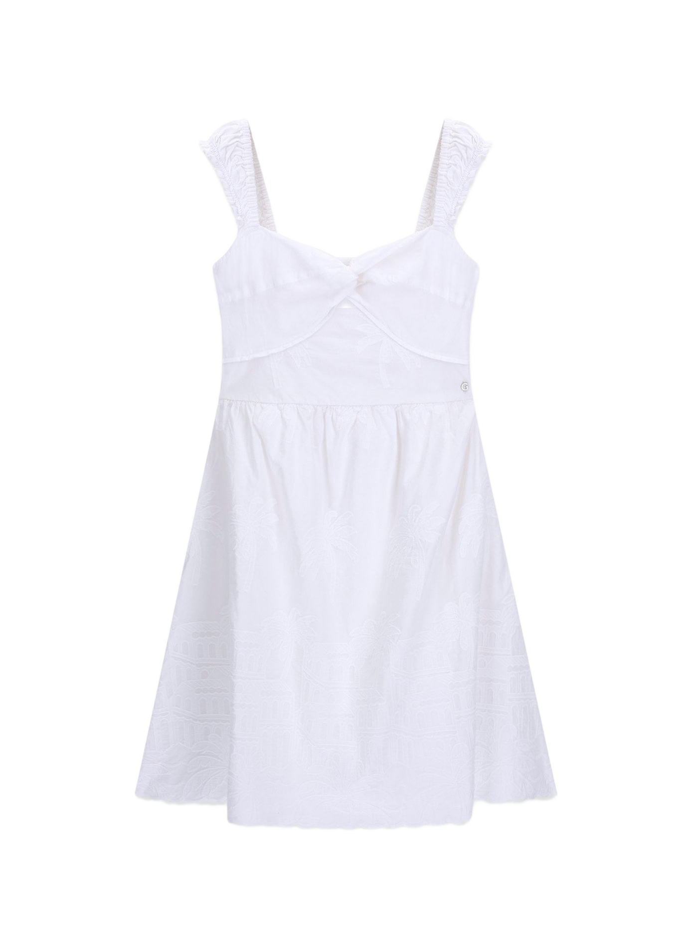 Cotton dress with embroidered details GUESS White
