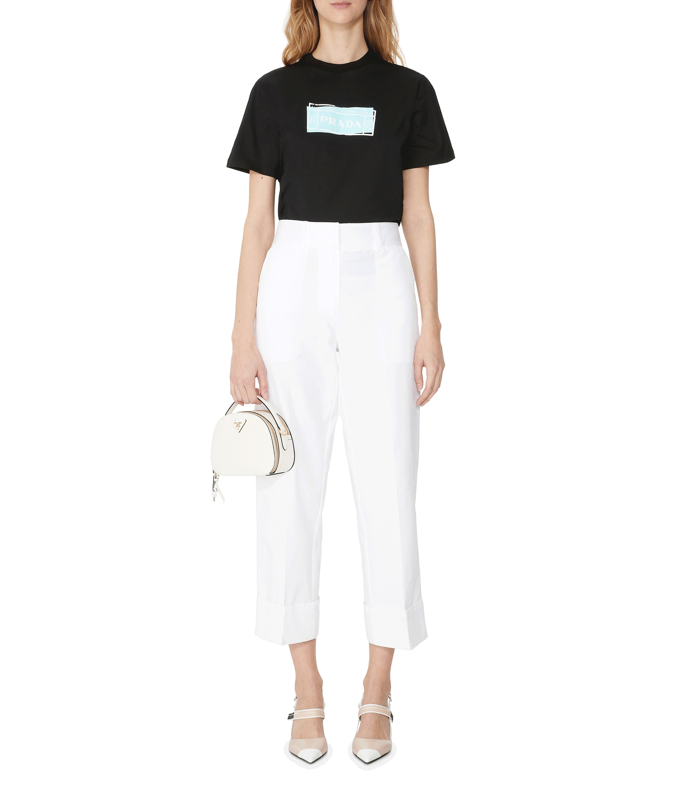 Baumwollpopelinehose PRADA Weiss