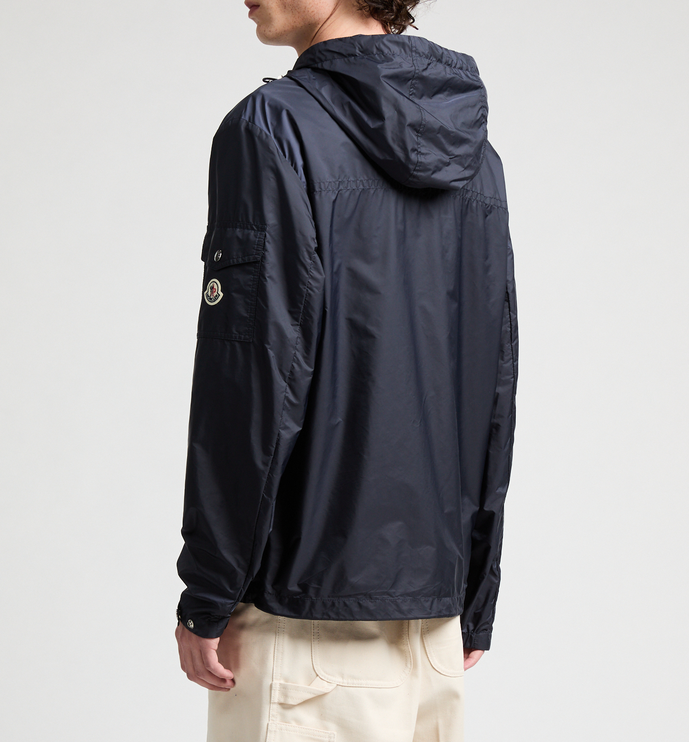 Recycled polyester-blend windbreaker jacket MONCLER Blue
