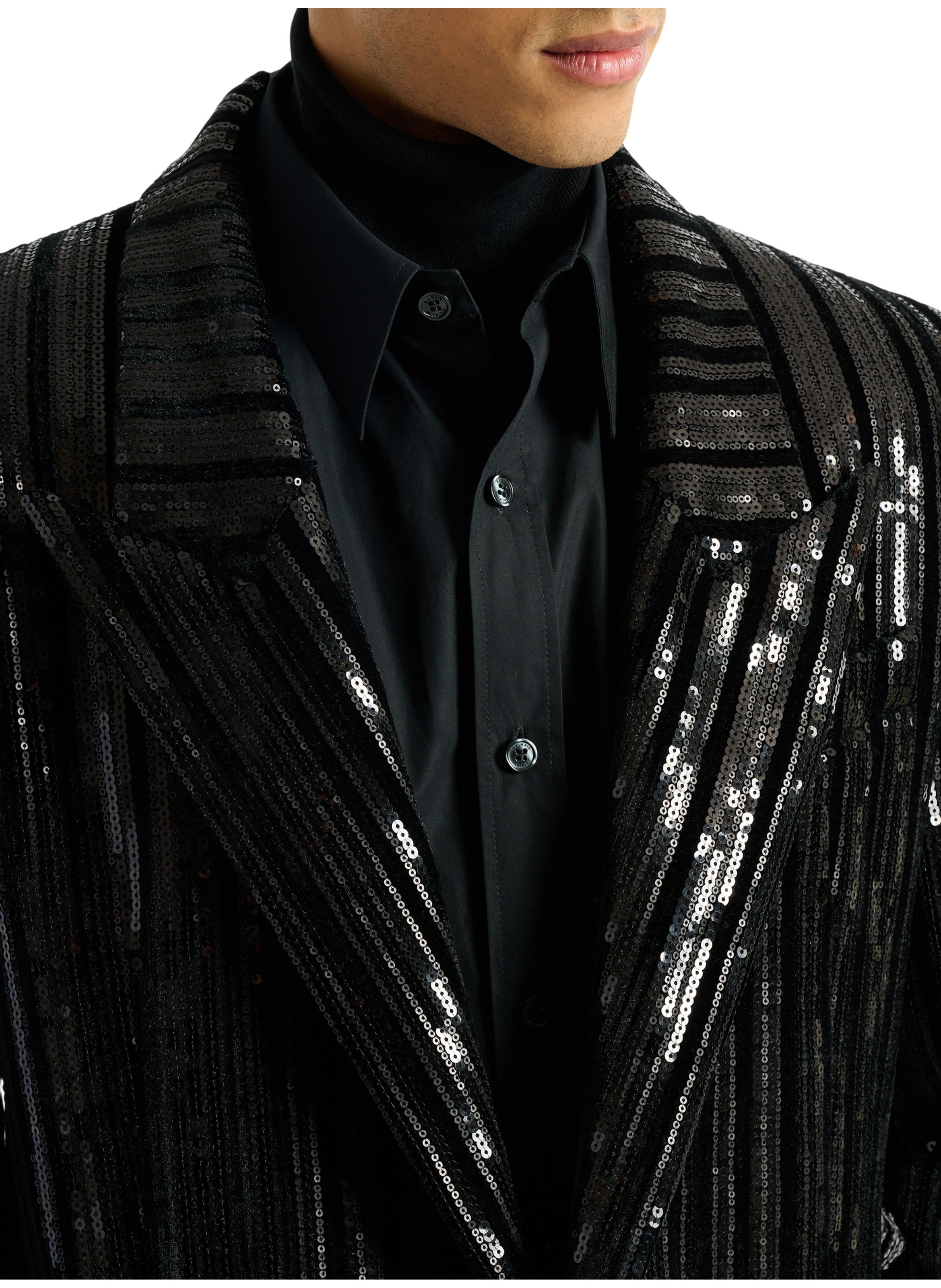 Spencer en velours à sequins BALMAIN Noir