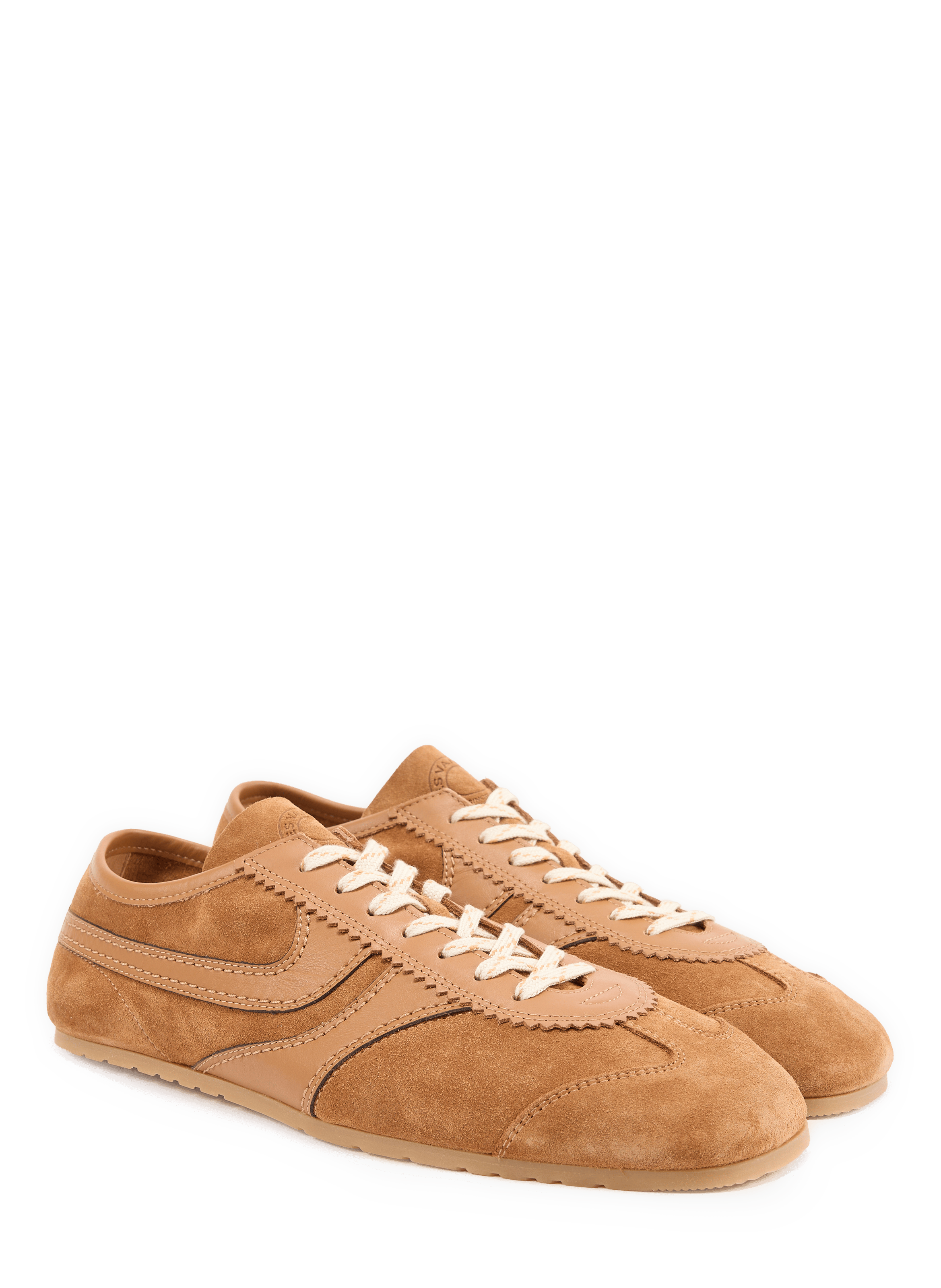 Two-material sneakers with a thin leather sole DRIES VAN NOTEN Brown