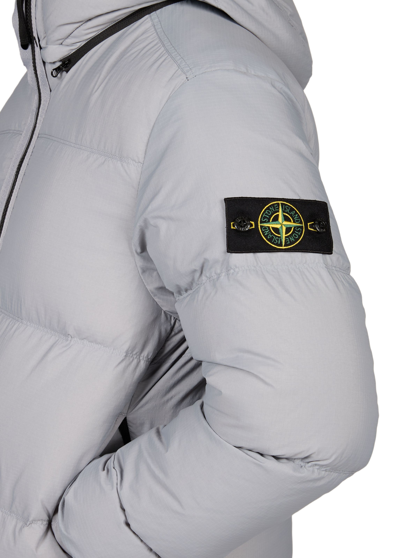 Korte gewatteerde donsjas STONE ISLAND Grijs