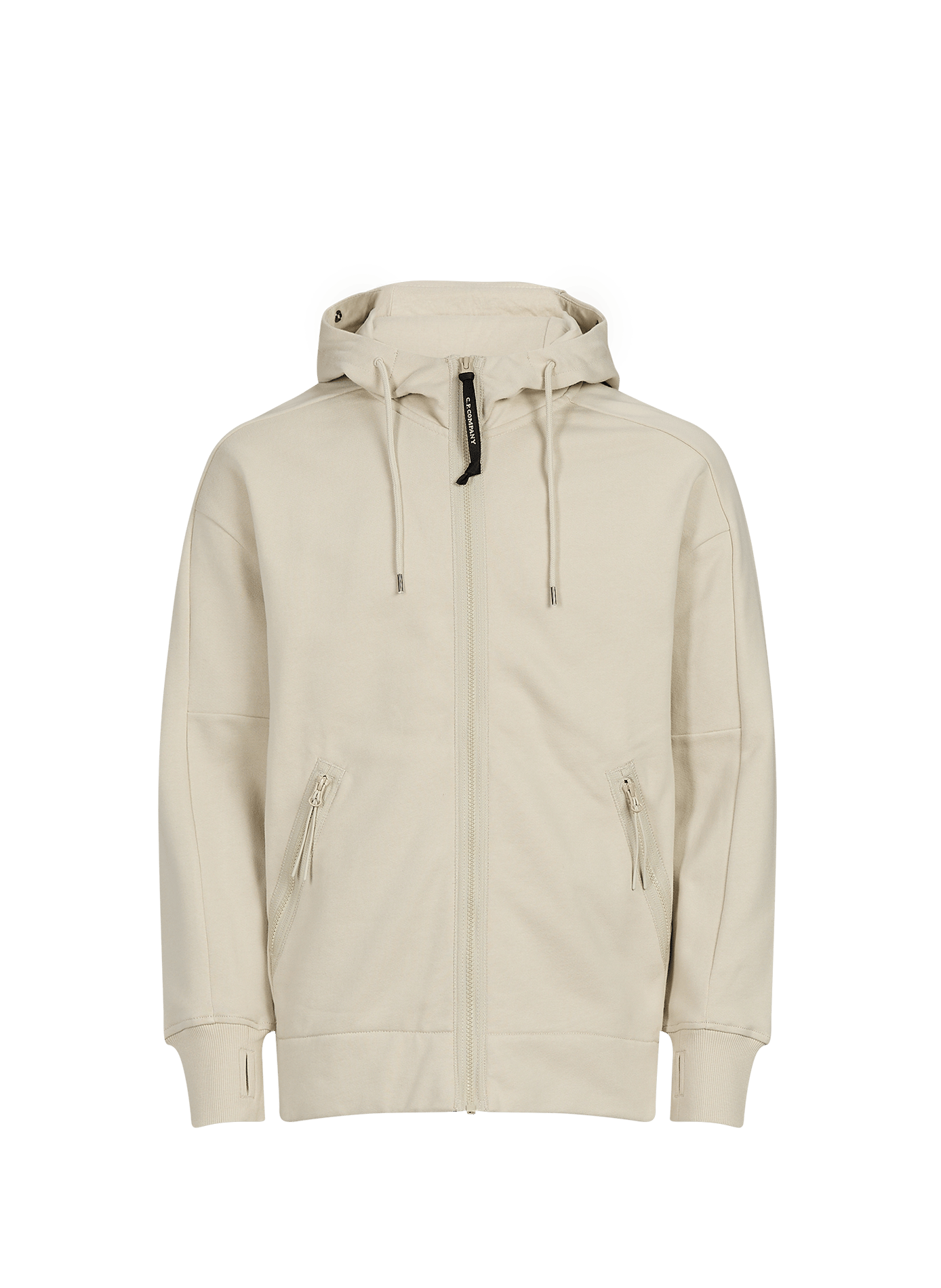Sweat à capuche en coton avec lunettes intégrées CP COMPANY Beige