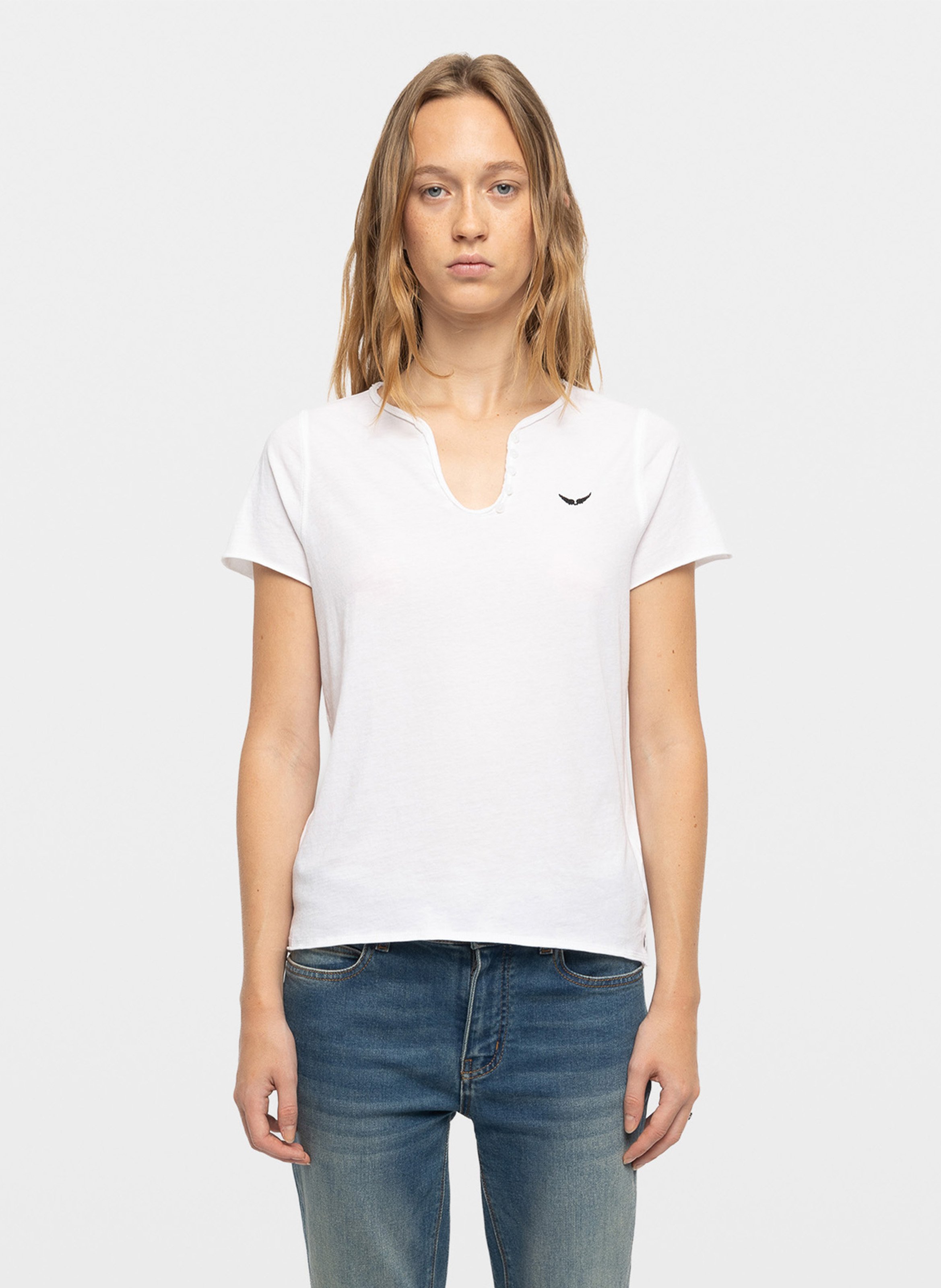 Tee-shirt droit en coton ZADIG&VOLTAIRE Blanc