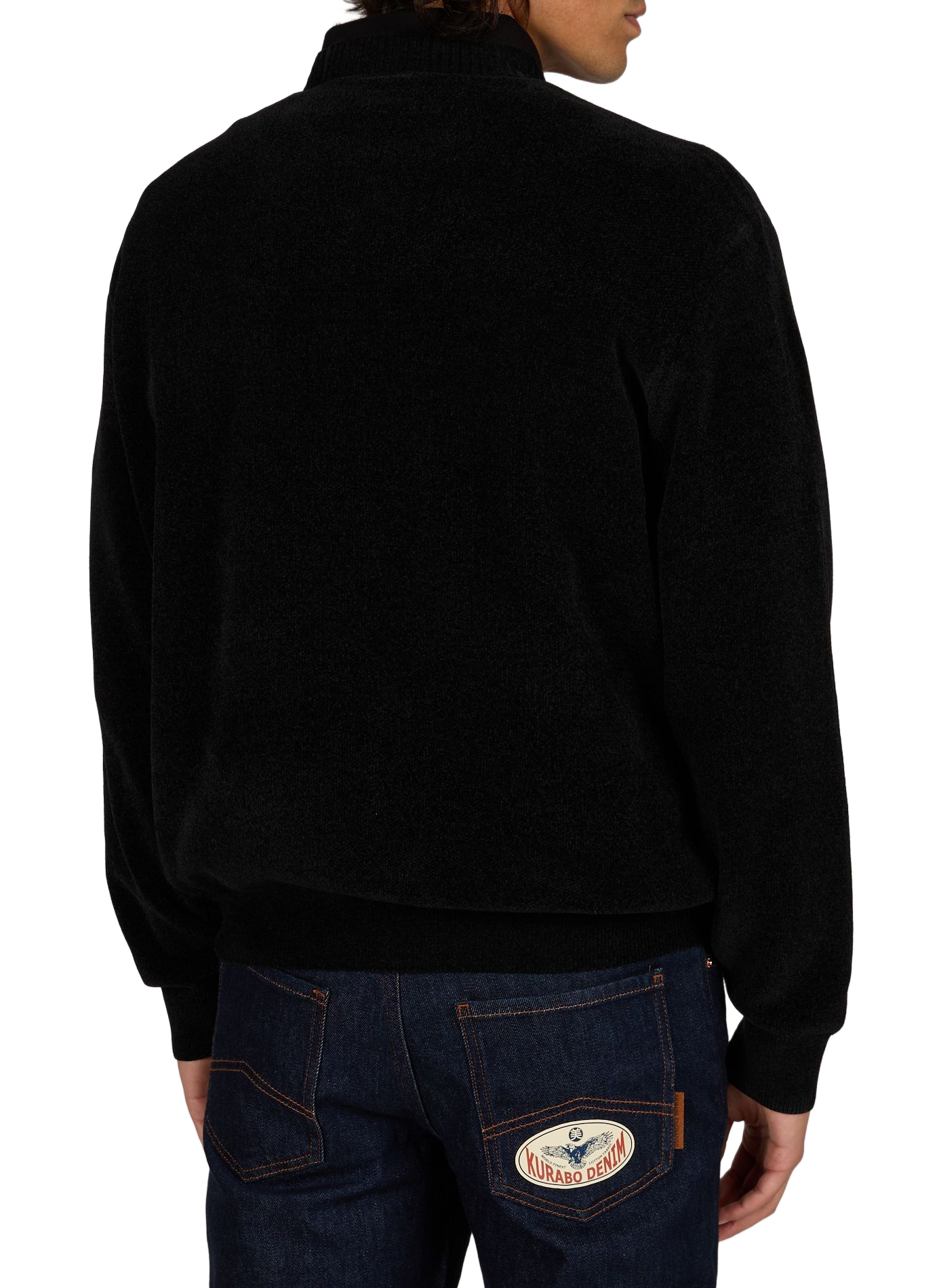 Fluffy recht gesneden trui met ronde hals ARMANI EXCHANGE Zwart