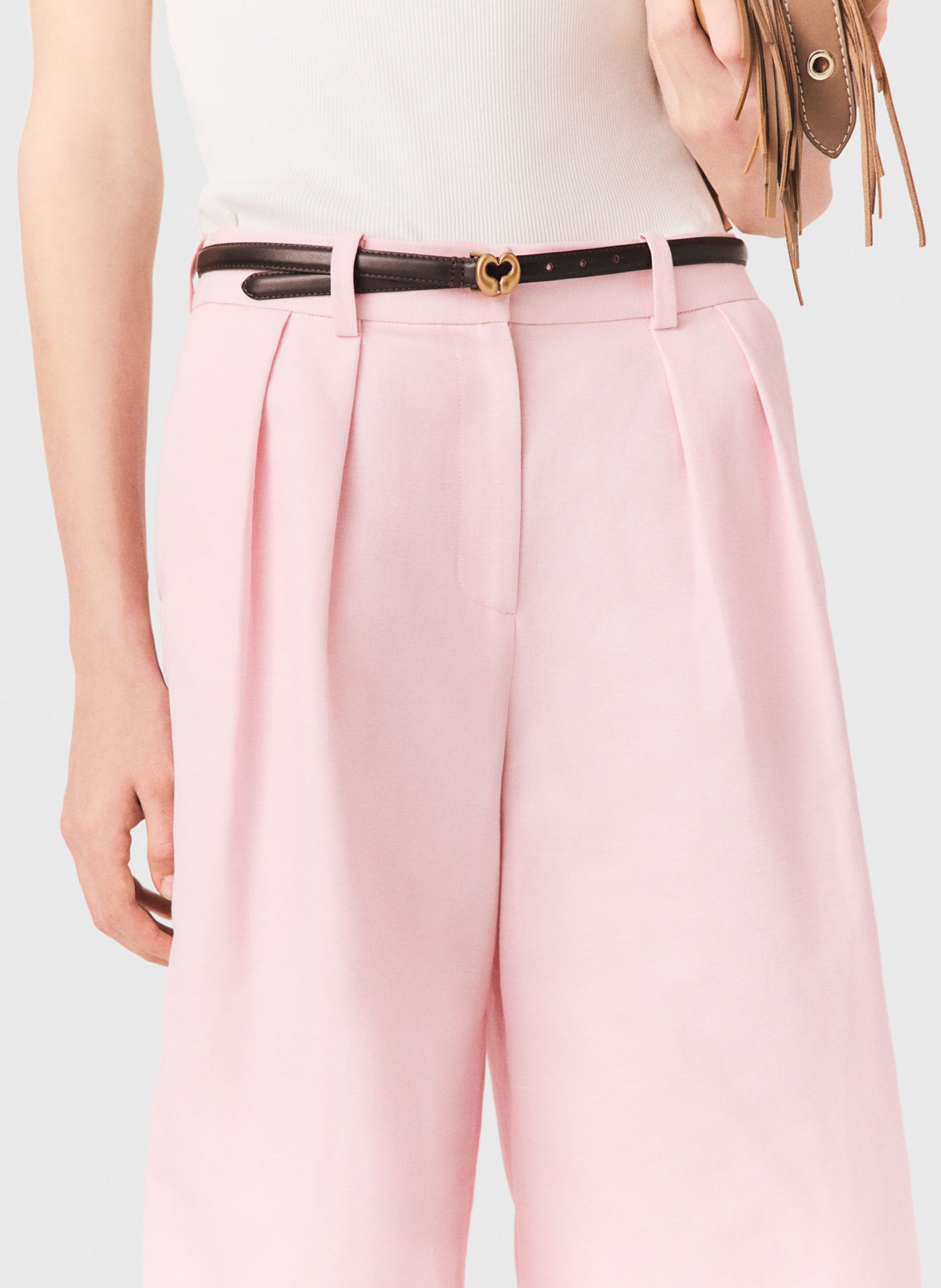 Ceinture en cuir MAJE Noir