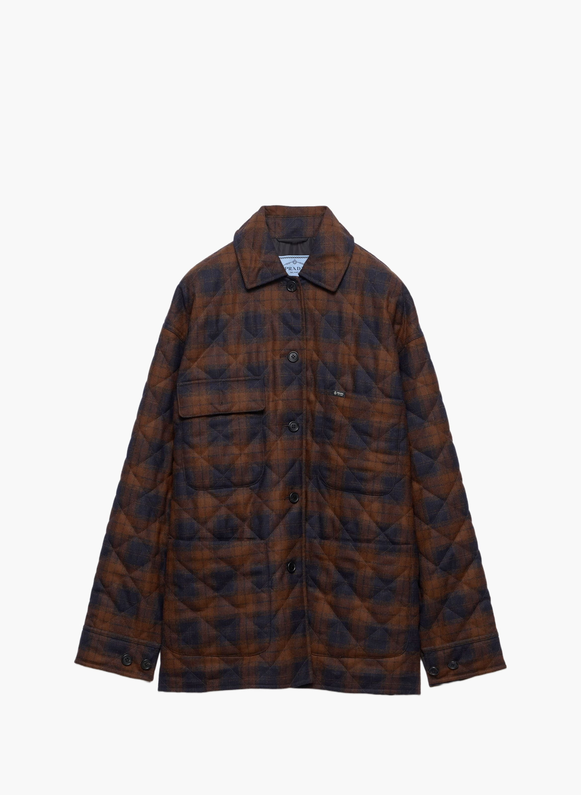 Caban matelassé en laine PRADA Marron