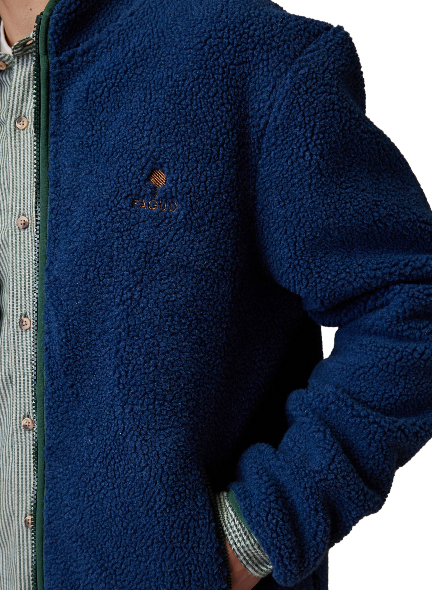 Gerade geschnittene Sherpa-Jacke Senonche FAGUO Blau