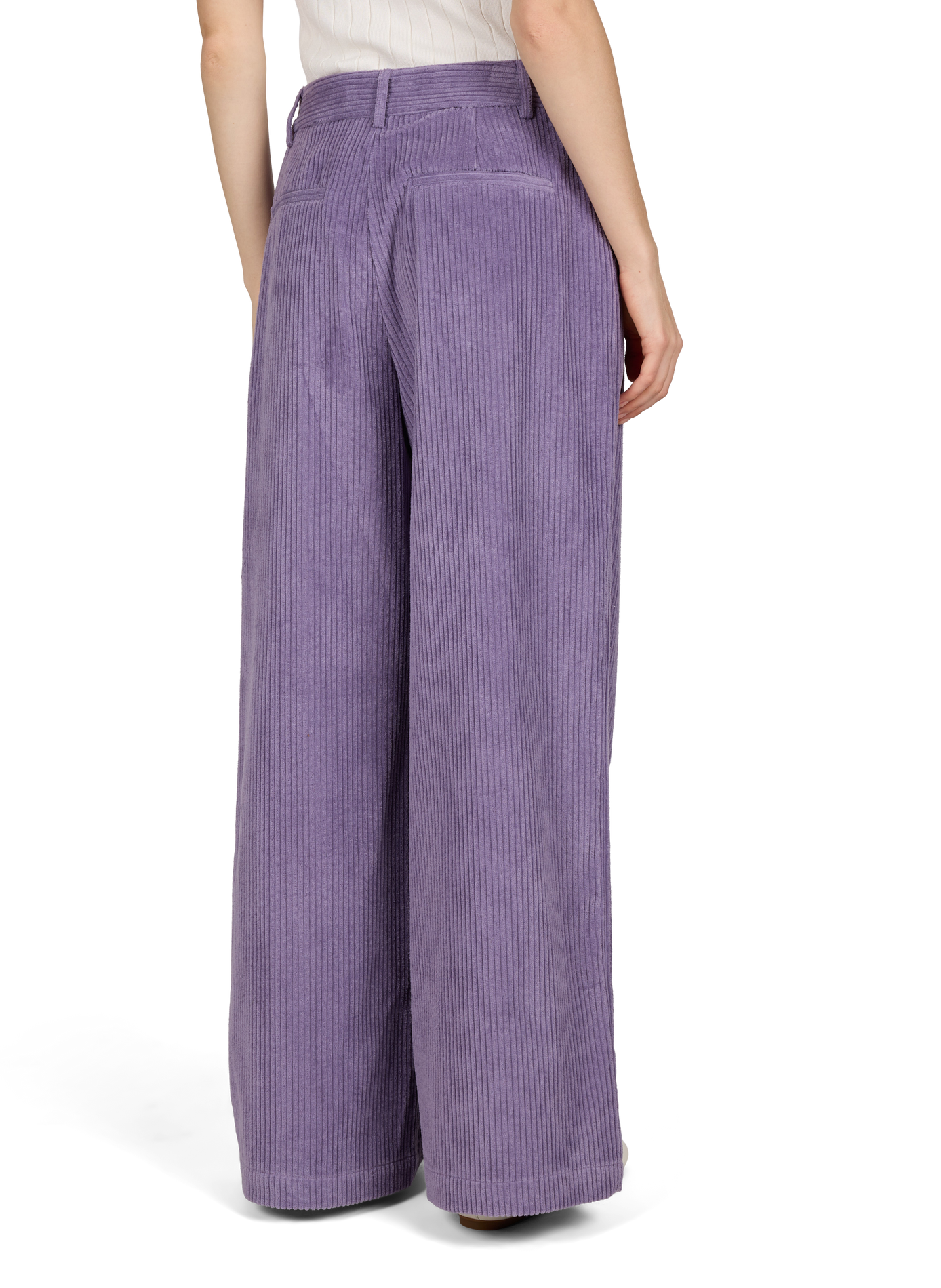 Voltaire wide-leg ribbed cotton trousers GARANCE Purple