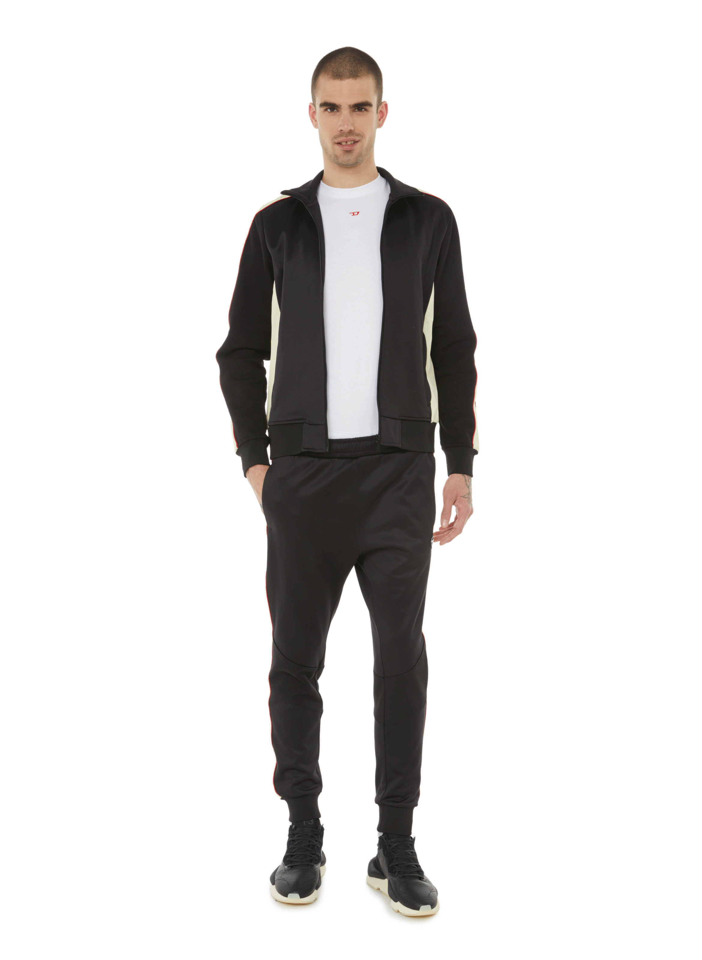 Colorblock-Jogginghose aus Materialmix DIESEL Grau