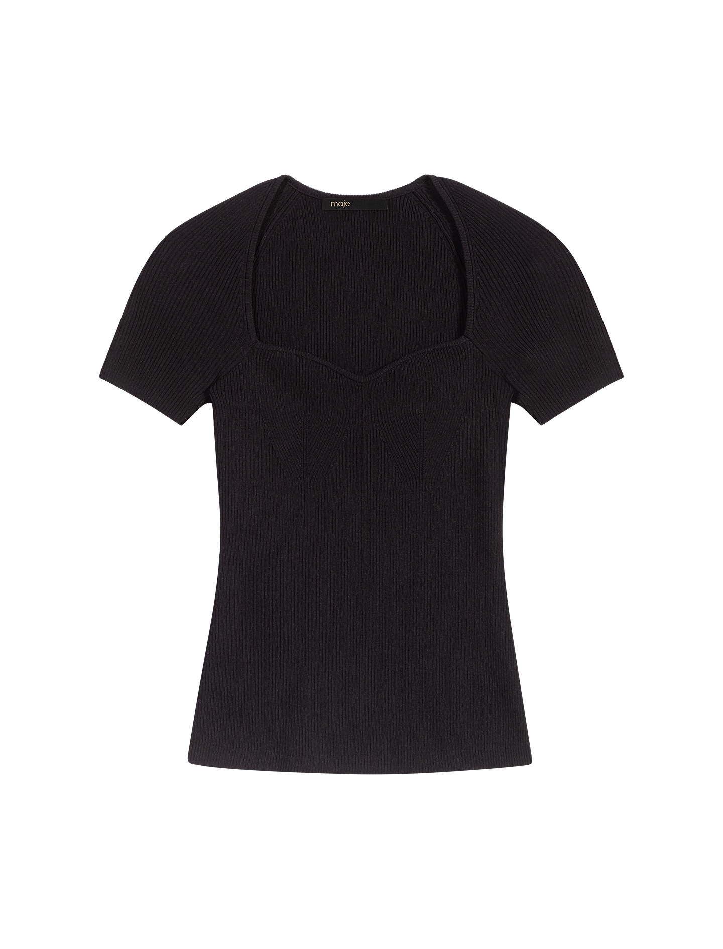 Top moulant en maille MAJE Noir