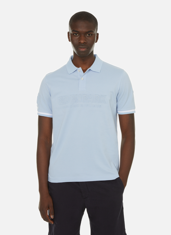 EDEN PARK Cotton logo polo shirt Blue