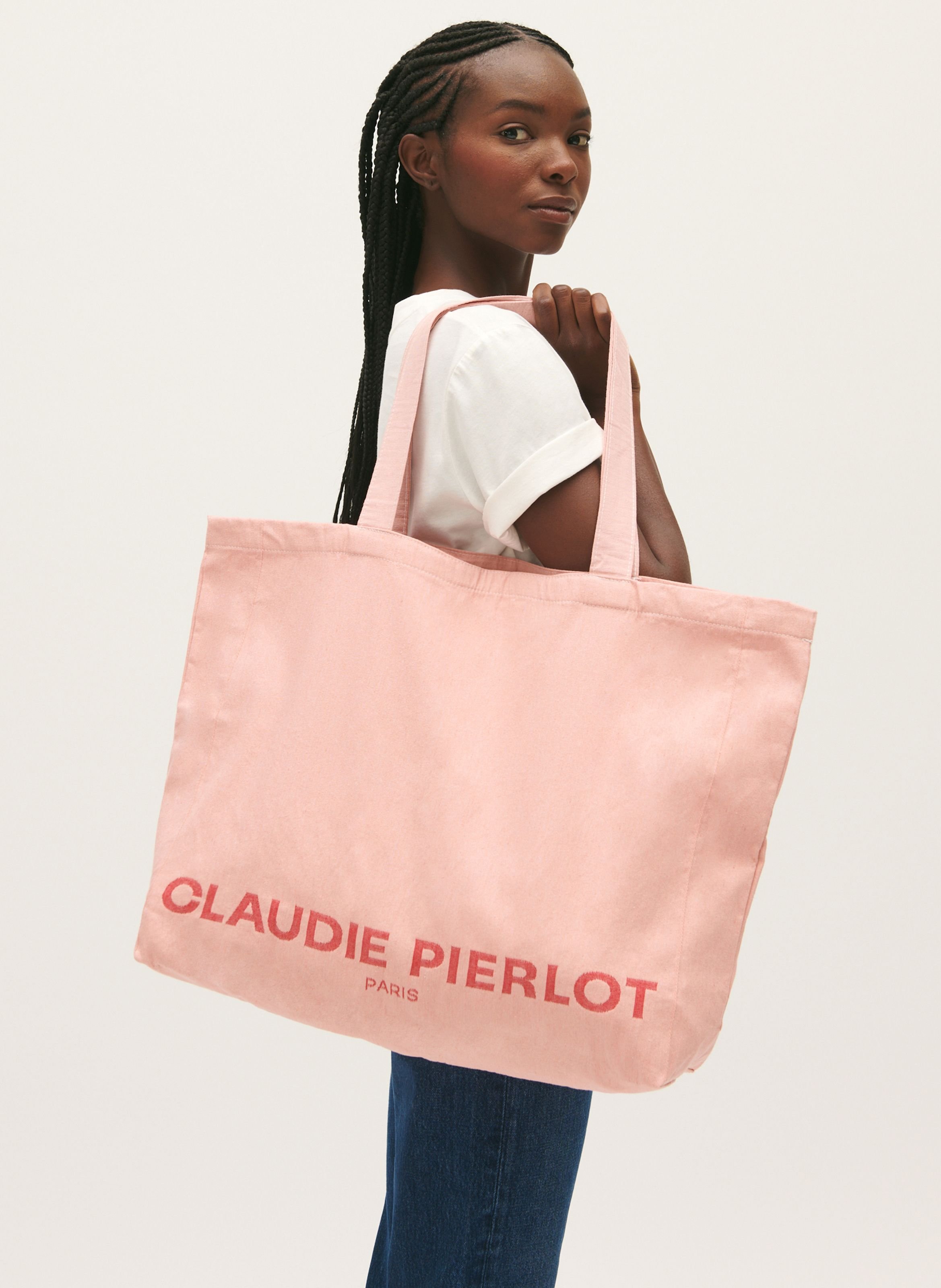 Sac cabas en coton recyclé CLAUDIE PIERLOT Rose