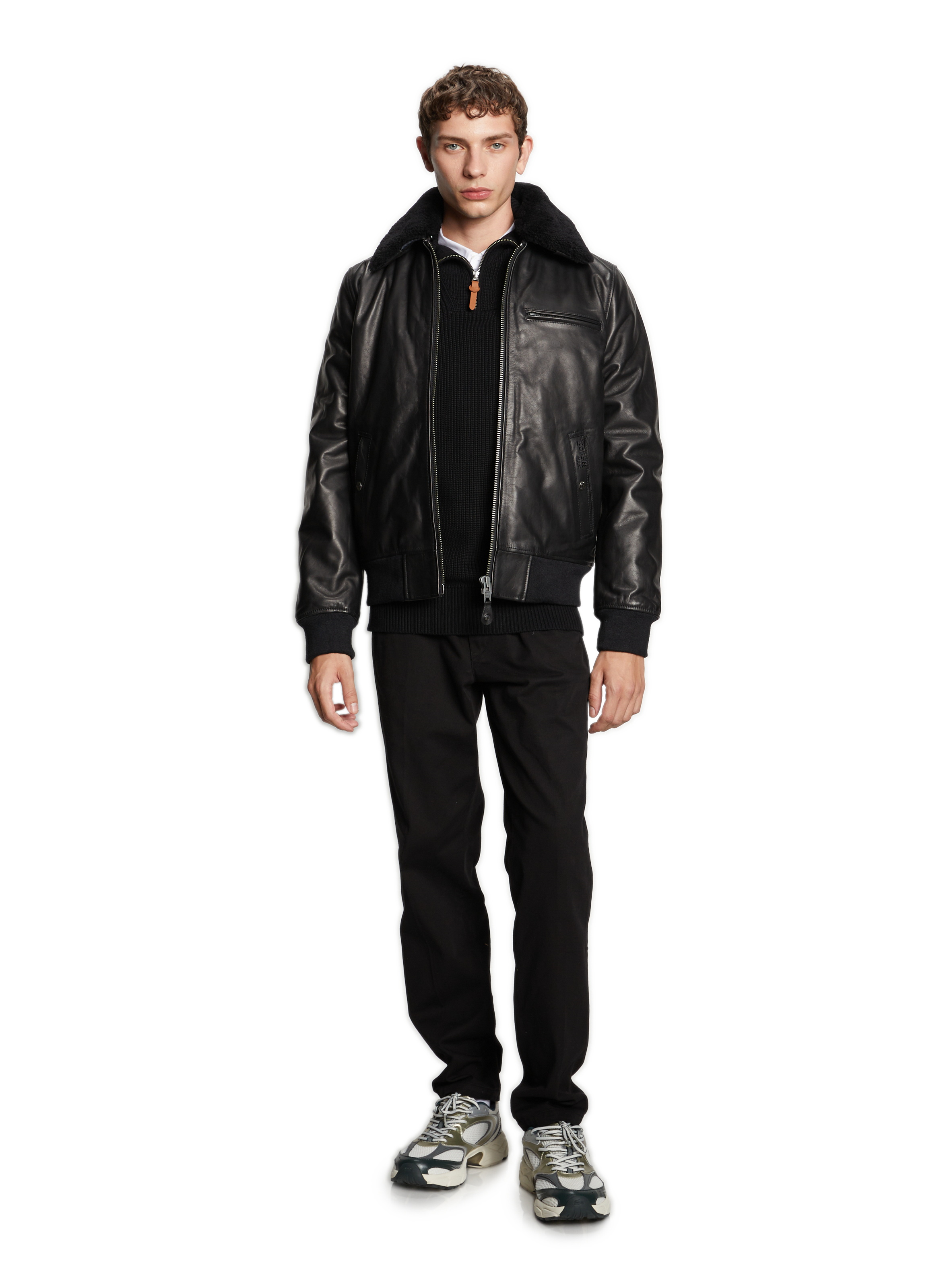 Cowhide leather jacket SCHOTT Black