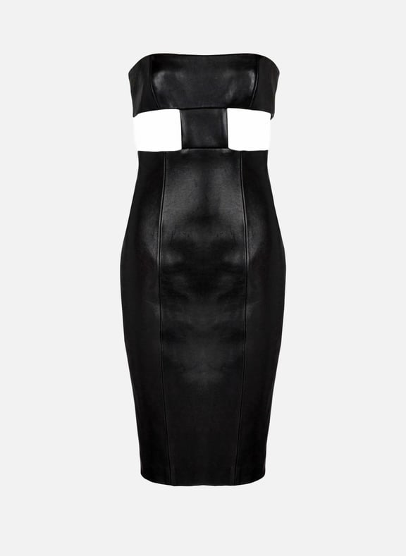 Robe bustier en cuir d'agneau Noir by BALMAIN BALMAIN Robe bustier en cuir d'agneau Noir