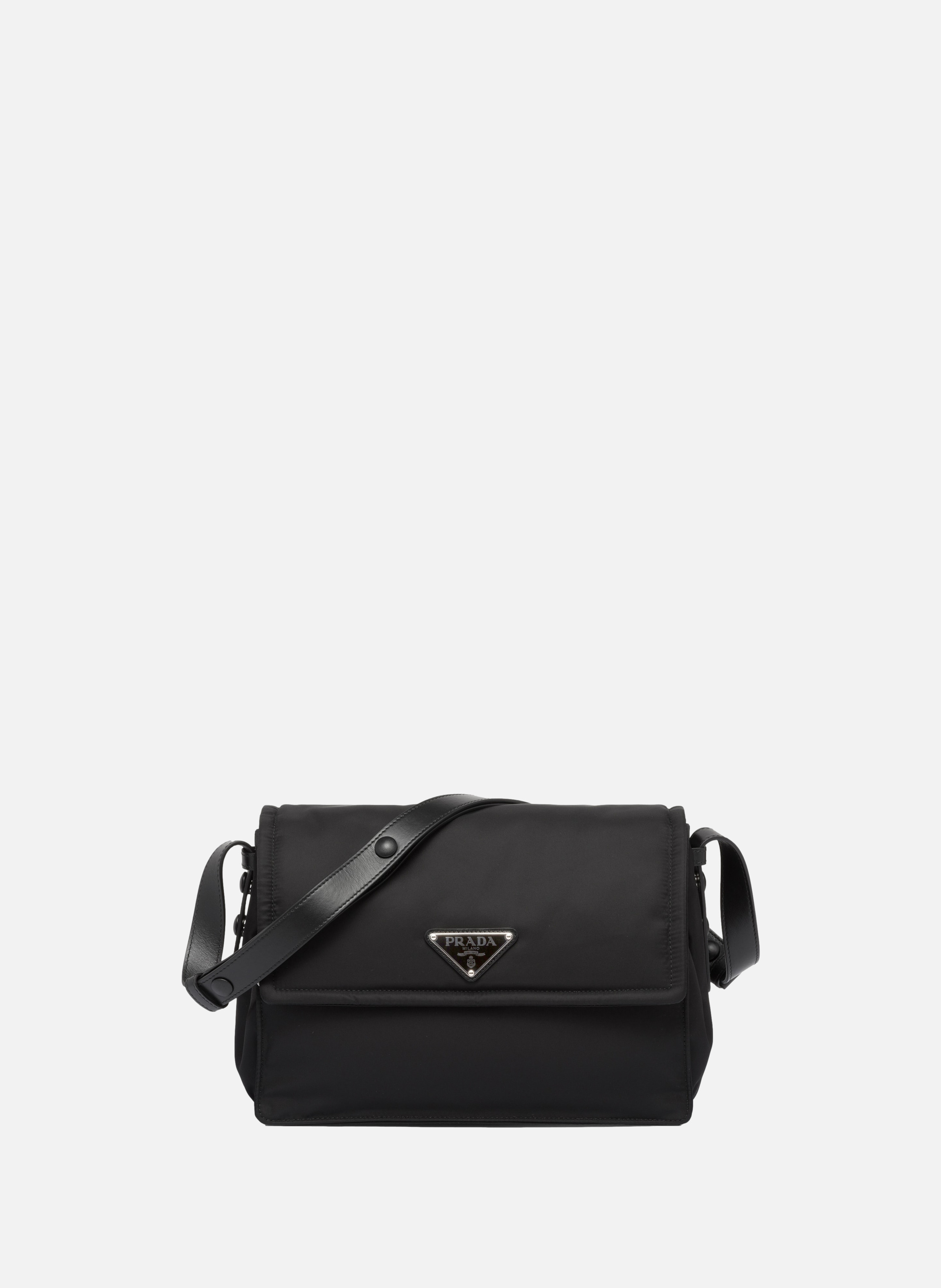 Sac porté épaule prada traveller en re-nylon matel PRADA Noir