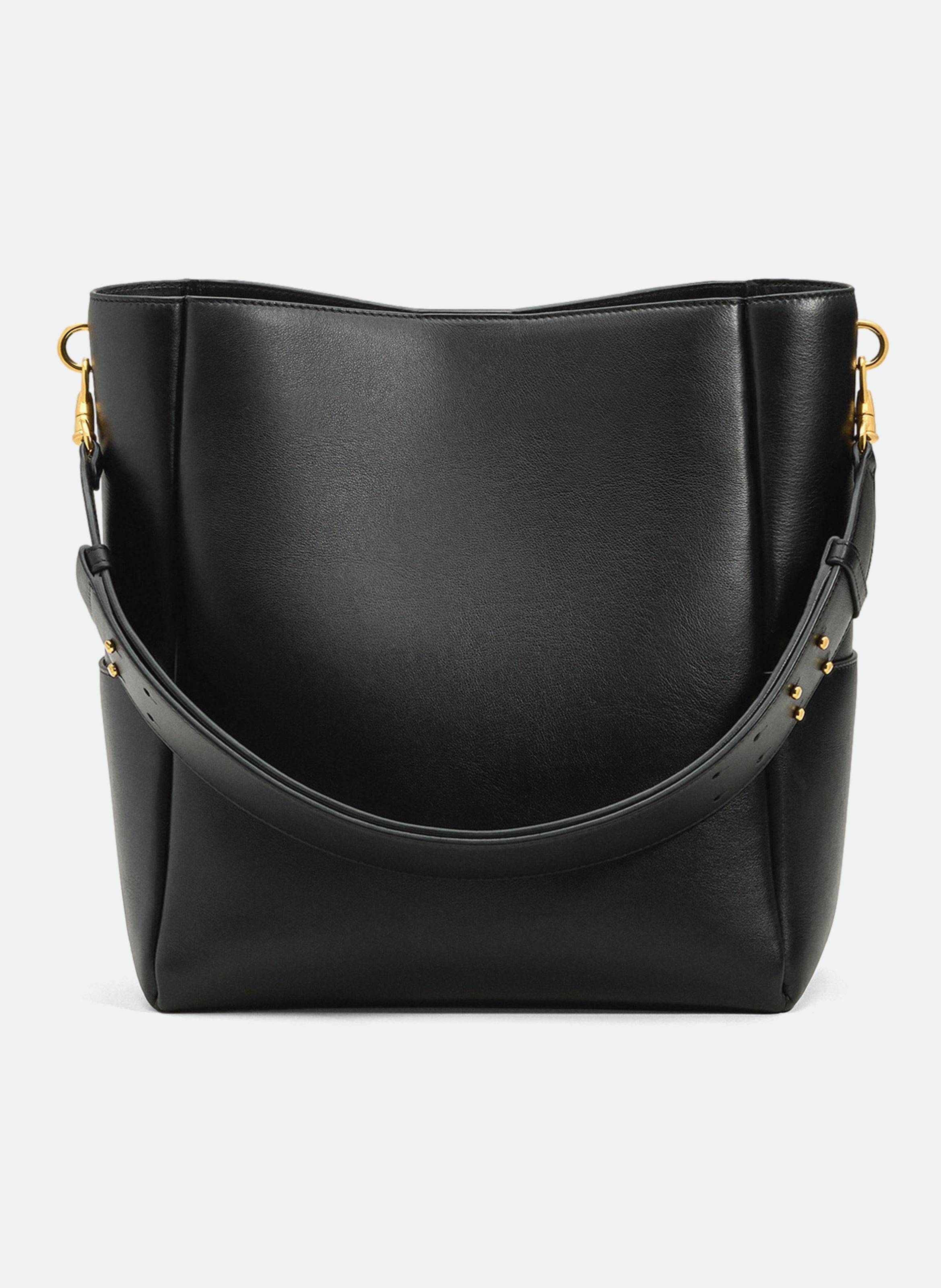 Sac seau carrousel en cuir lisse unisexe AMI PARIS Noir