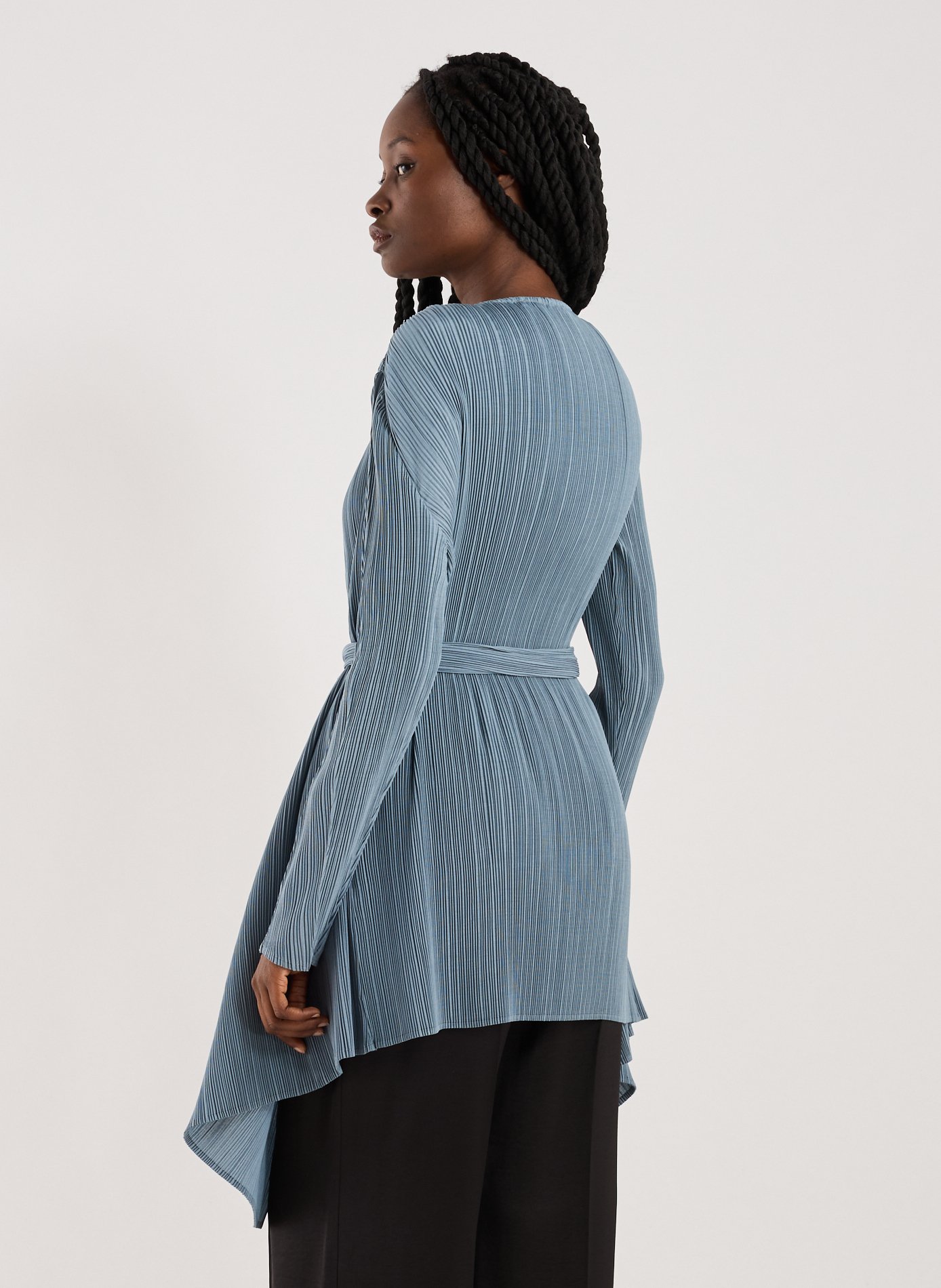 Veste évasée aspect plissé ADOLFO DOMINGUEZ Gris