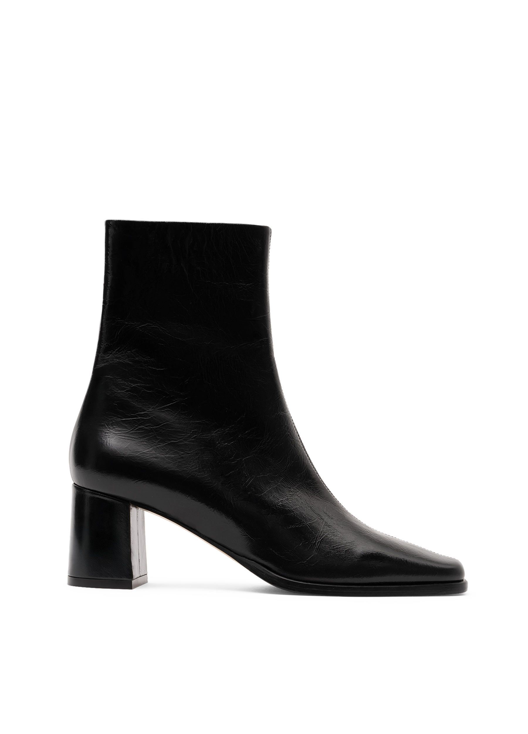 Bottines carlo en nappa craquele PARALLELE Noir