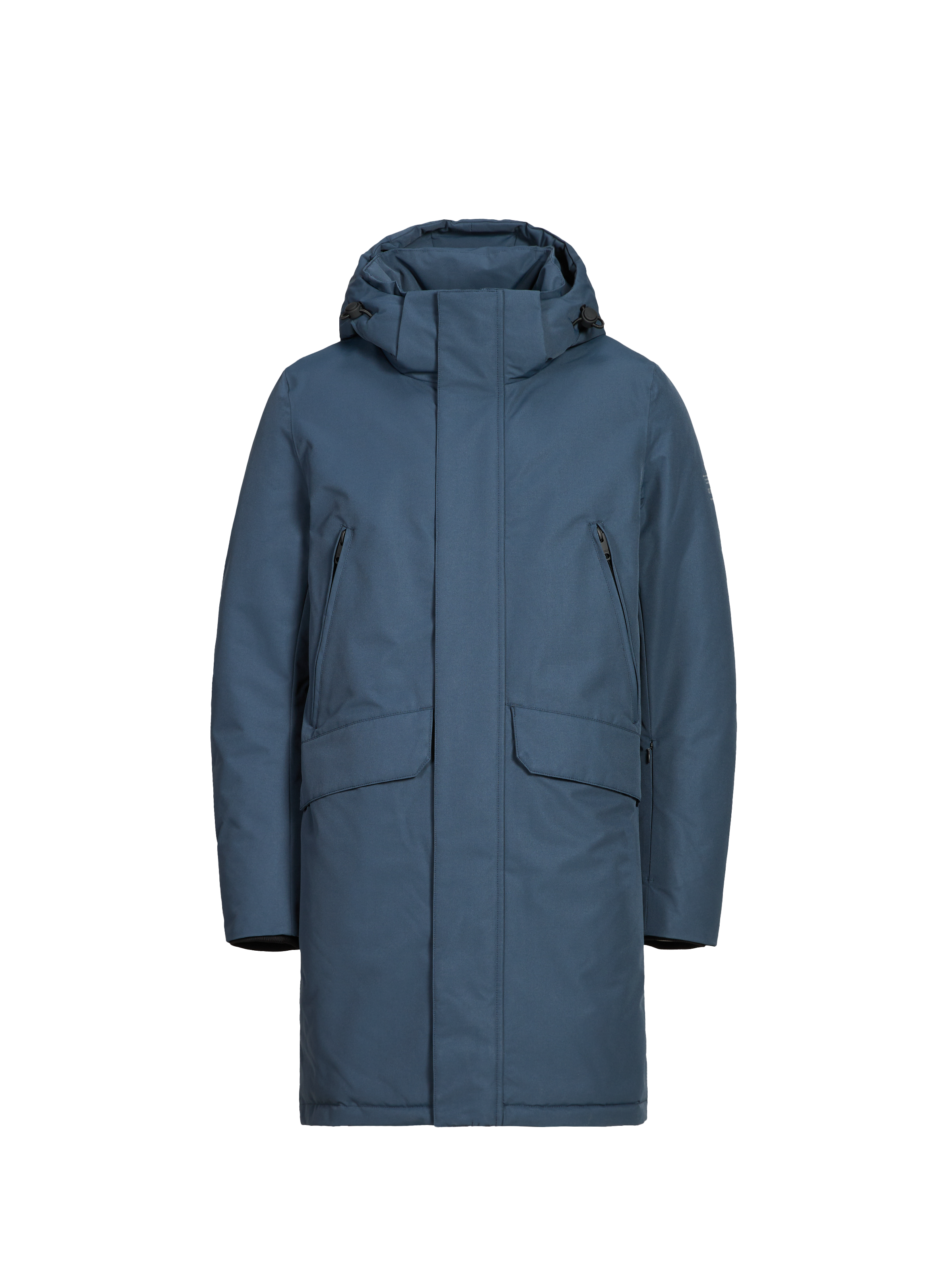 ECOALF Straight parka with removable hood Blue