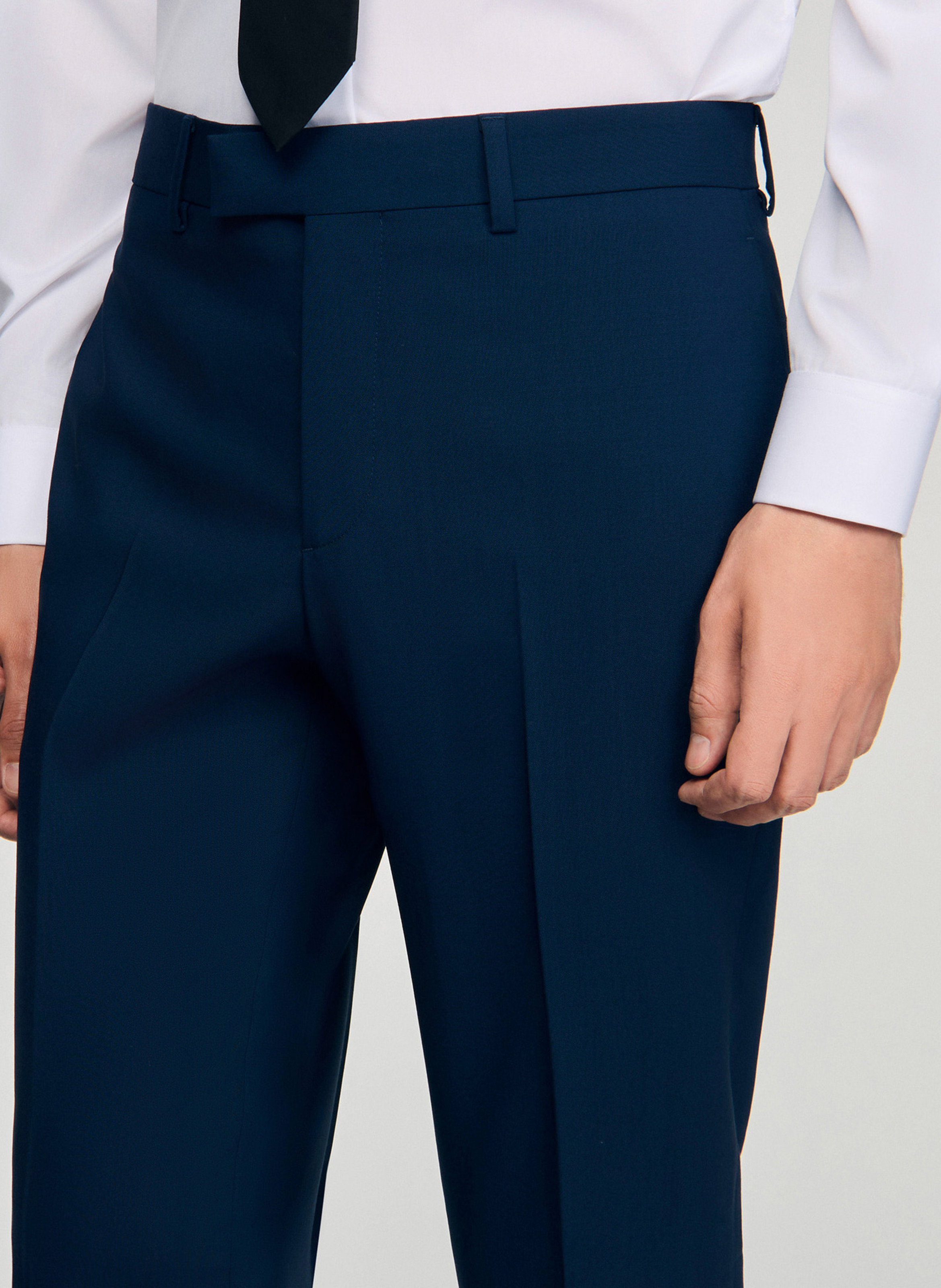 Pantalon de costume en laine SANDRO Bleu