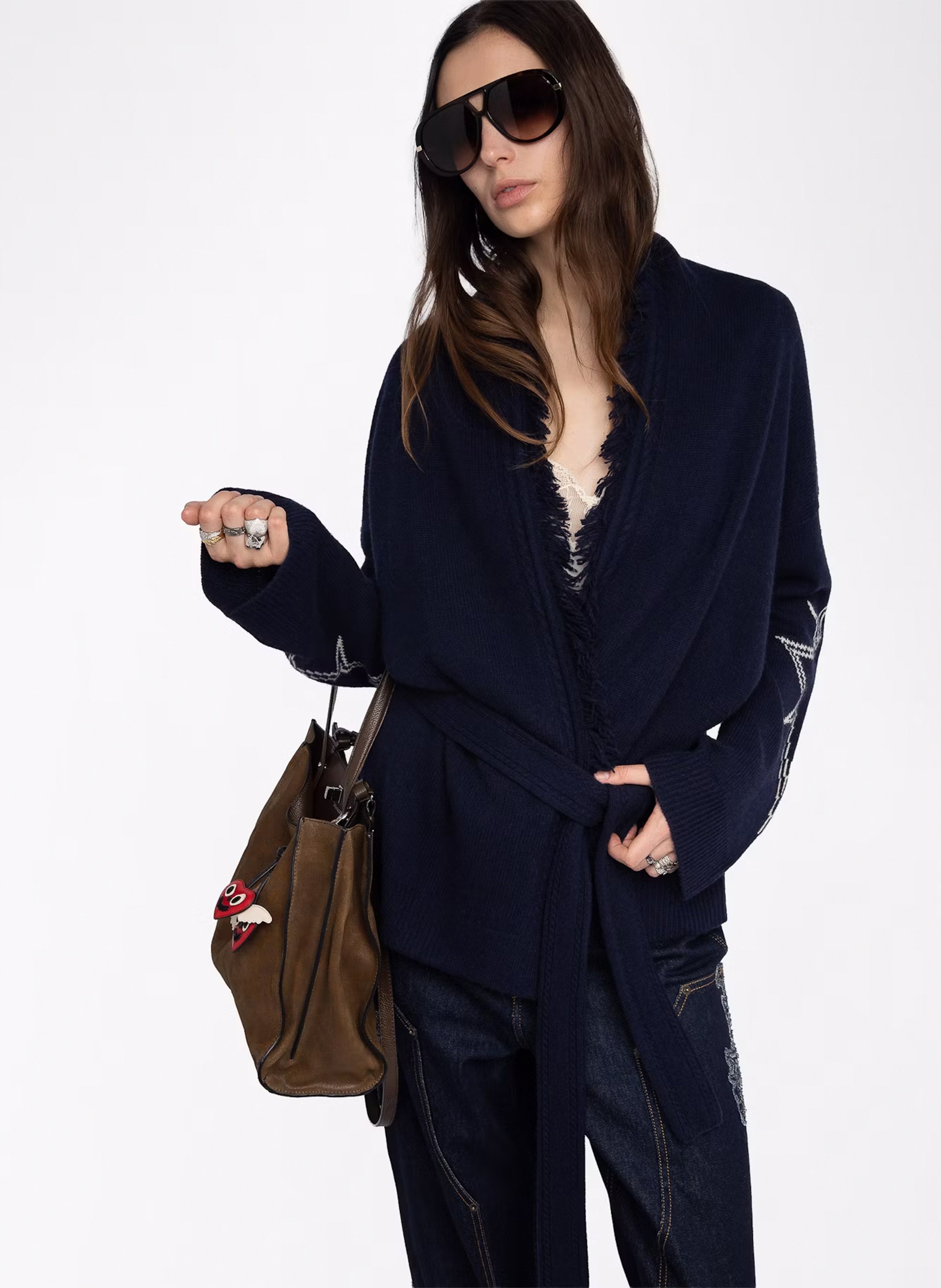 Manteau col v en laine et cachemire alpa ZADIG&VOLTAIRE Bleu