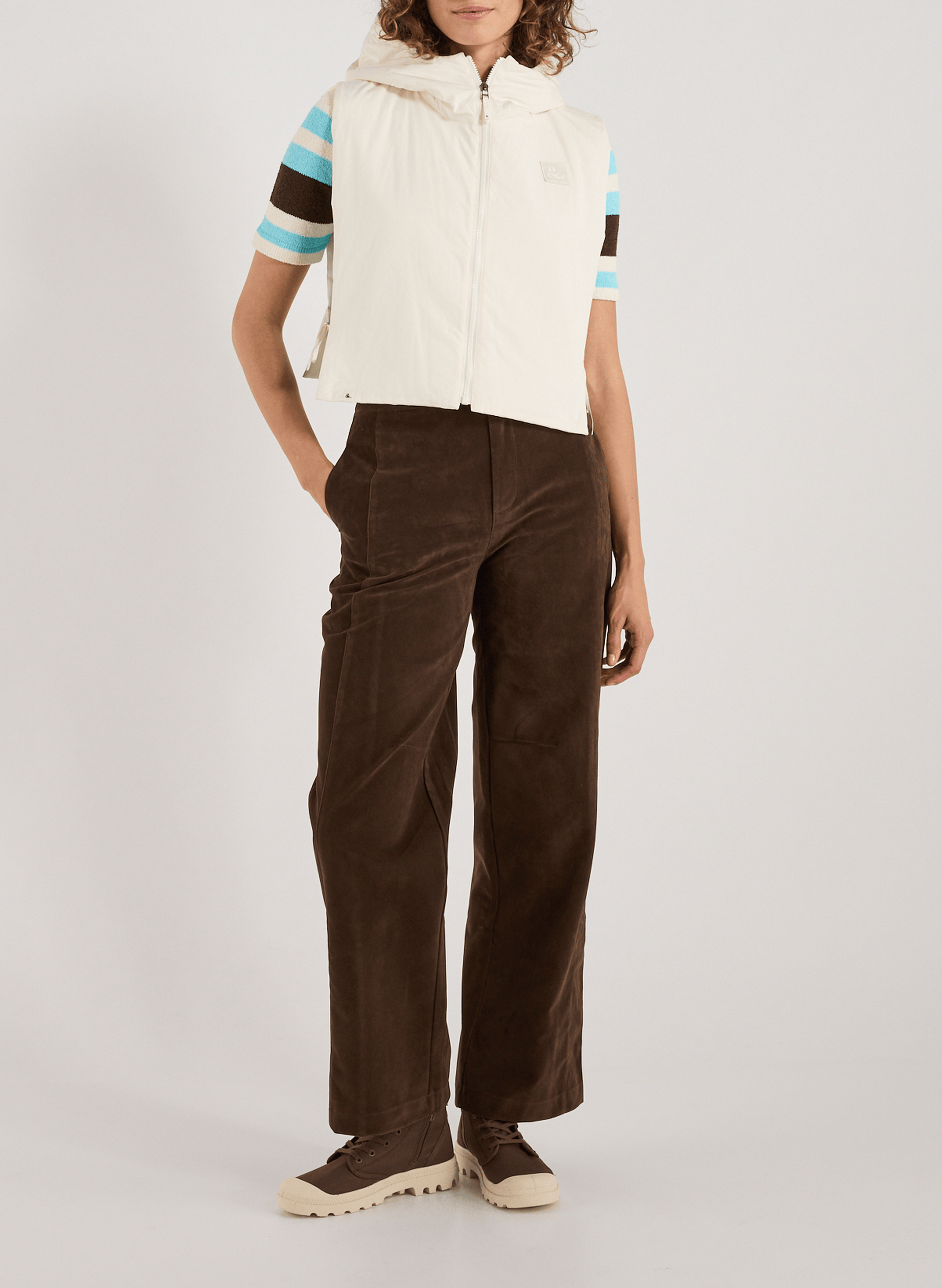 Polo rayé à manches courtes TOPSHOP Multicolore