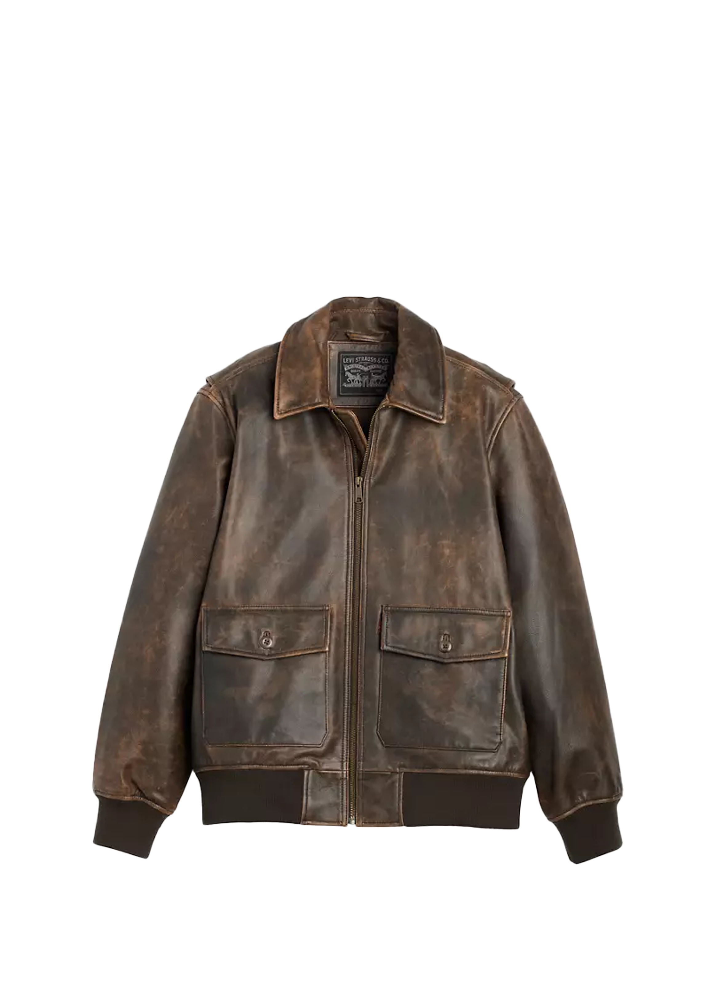 Blouson style aviateur en cuir LEVI'S Marron