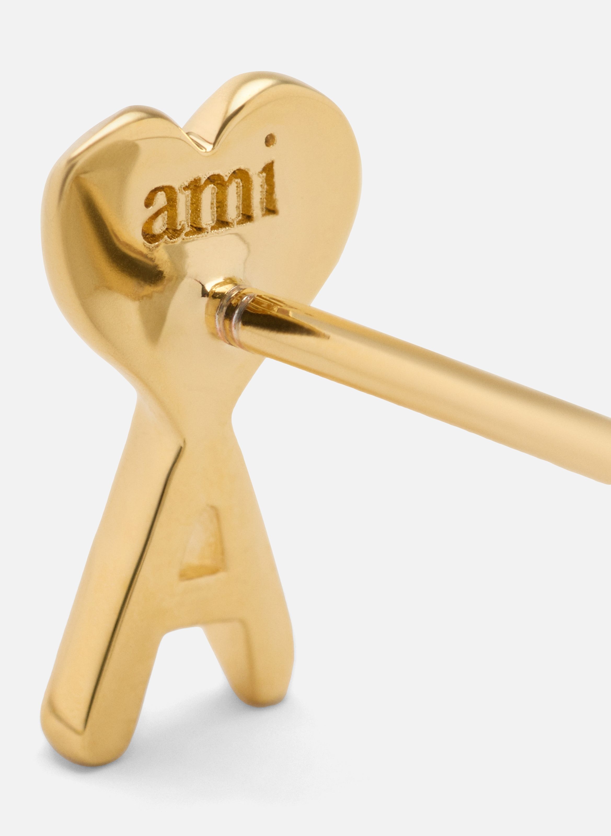 Boucles d'oreilles dorées argentées ami de coeur unisexes en laiton AMI PARIS Jaune