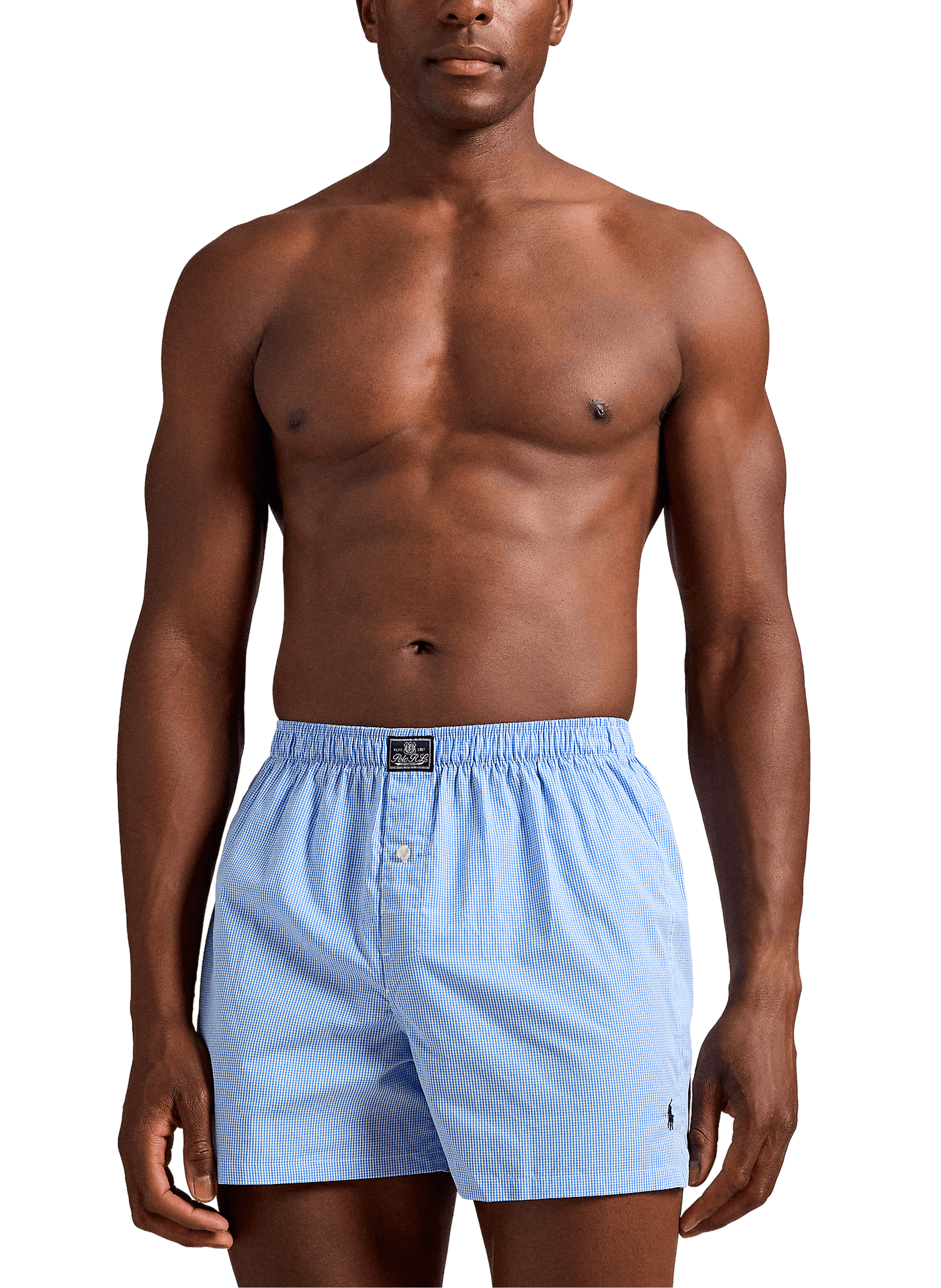 Check cotton boxer shorts POLO RALPH LAUREN Blue