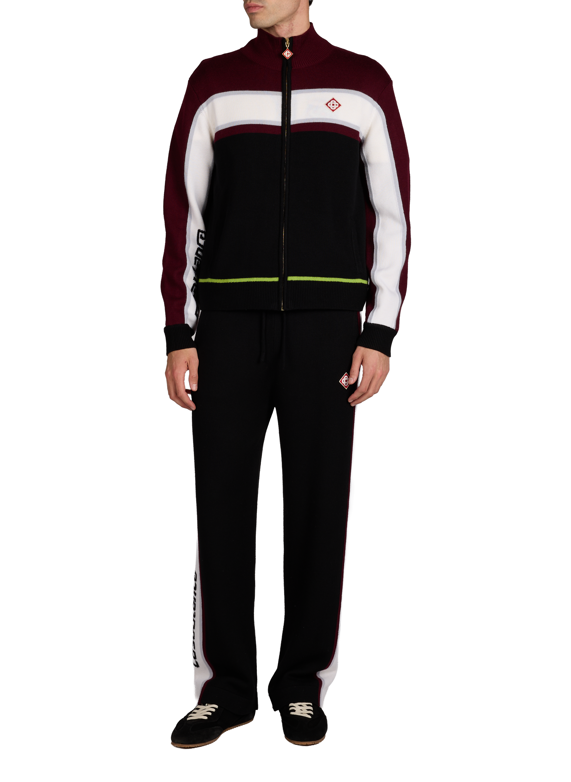 Pantalon maille droit en laine mérinos CASABLANCA PARIS Noir