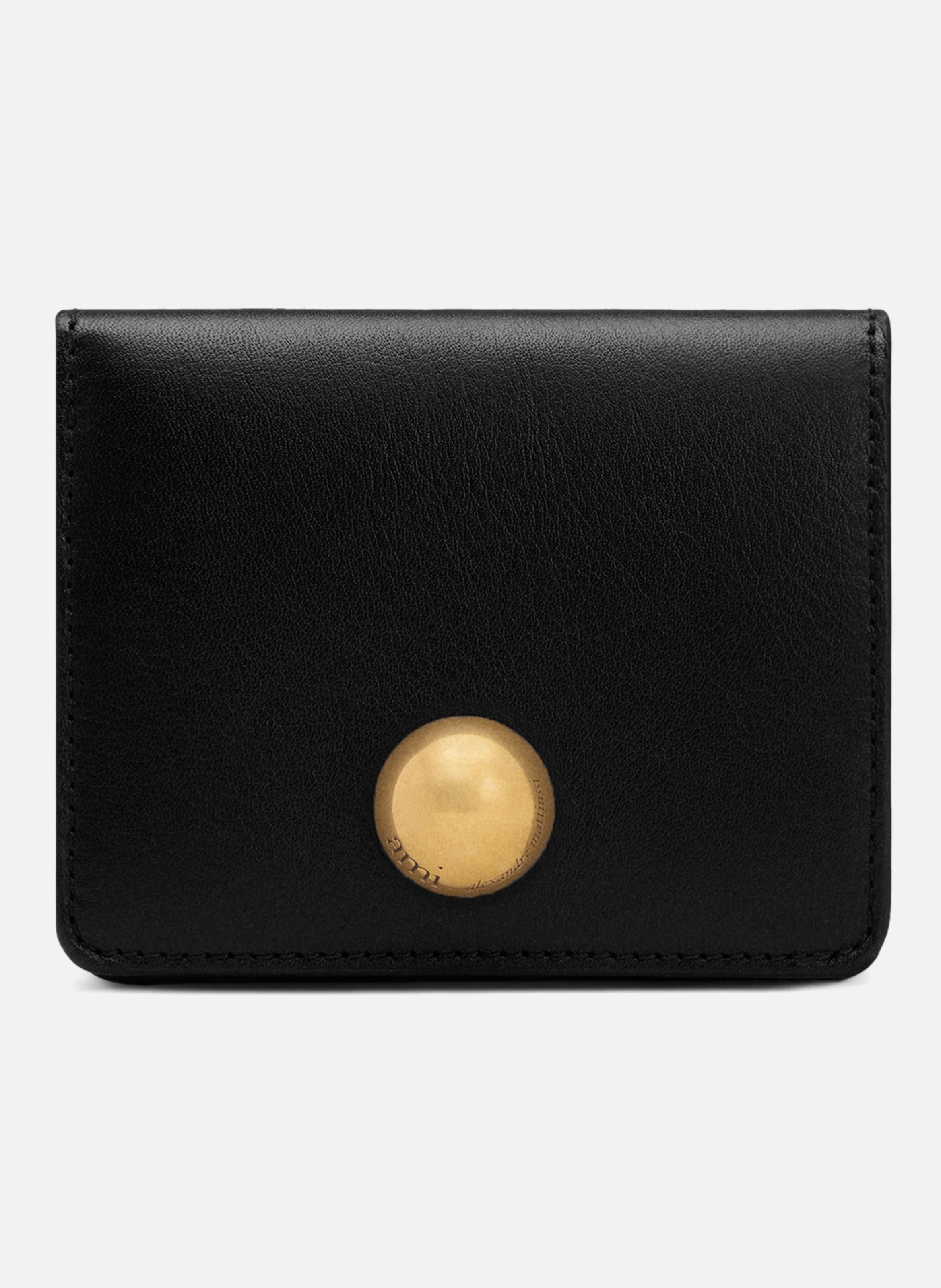 Portefeuille Plié Carrousel En Cuir Lisse unisexe AMI PARIS Noir