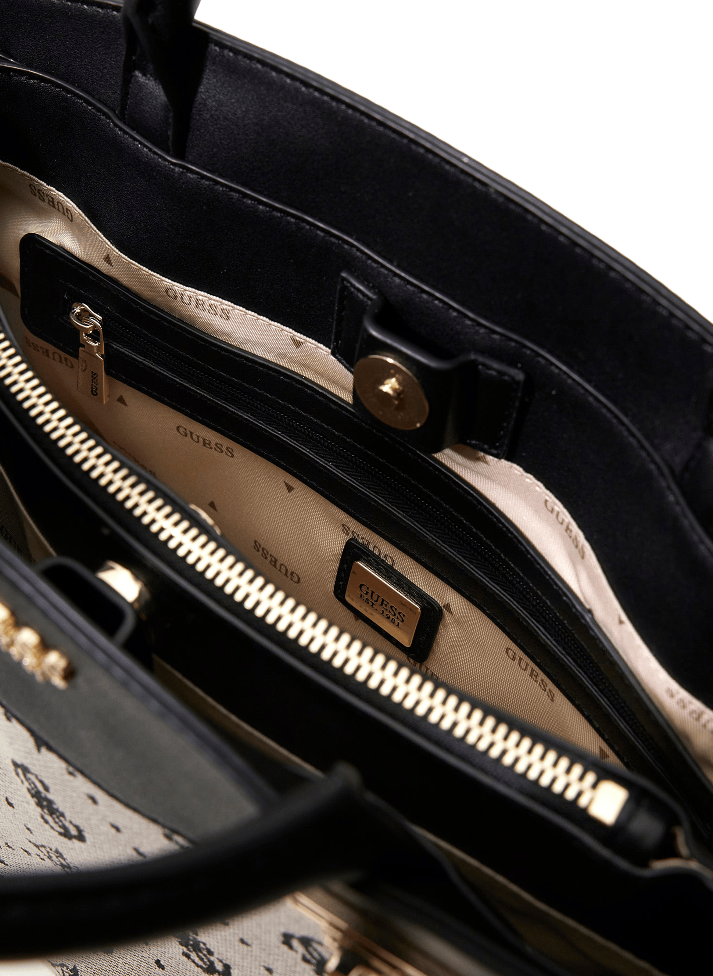 Melinda printed handbag GUESS Black