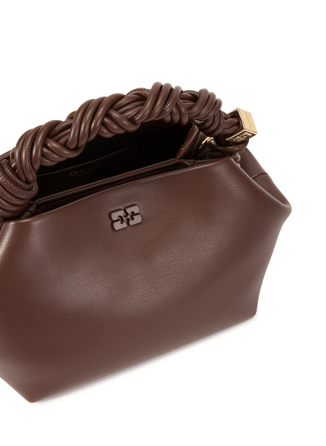 Petit sac à main Bou en cuir mélangé GANNI Brown