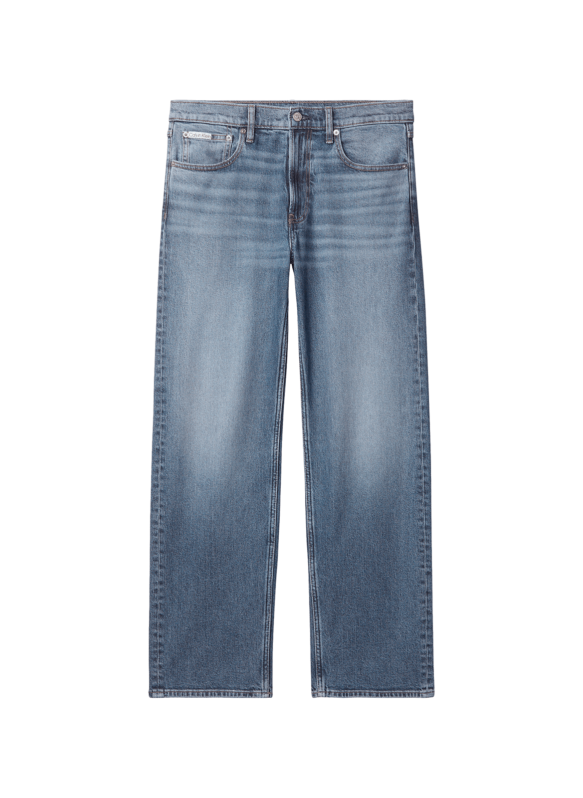 Straight leg washed denim jeans CALVIN KLEIN Blue