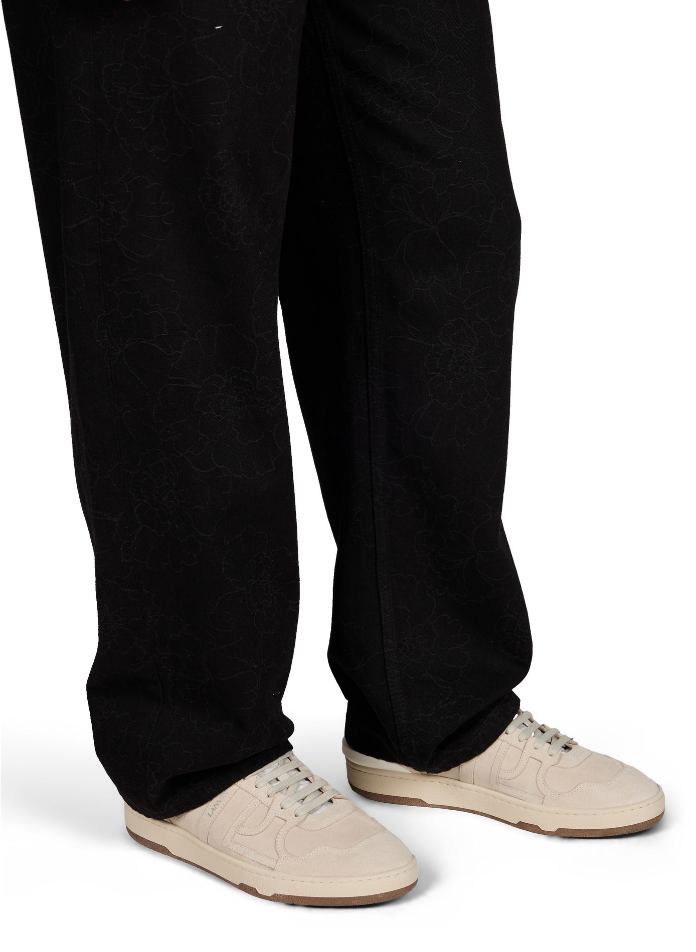 Baskets bi-matière à lacets LANVIN Blanc